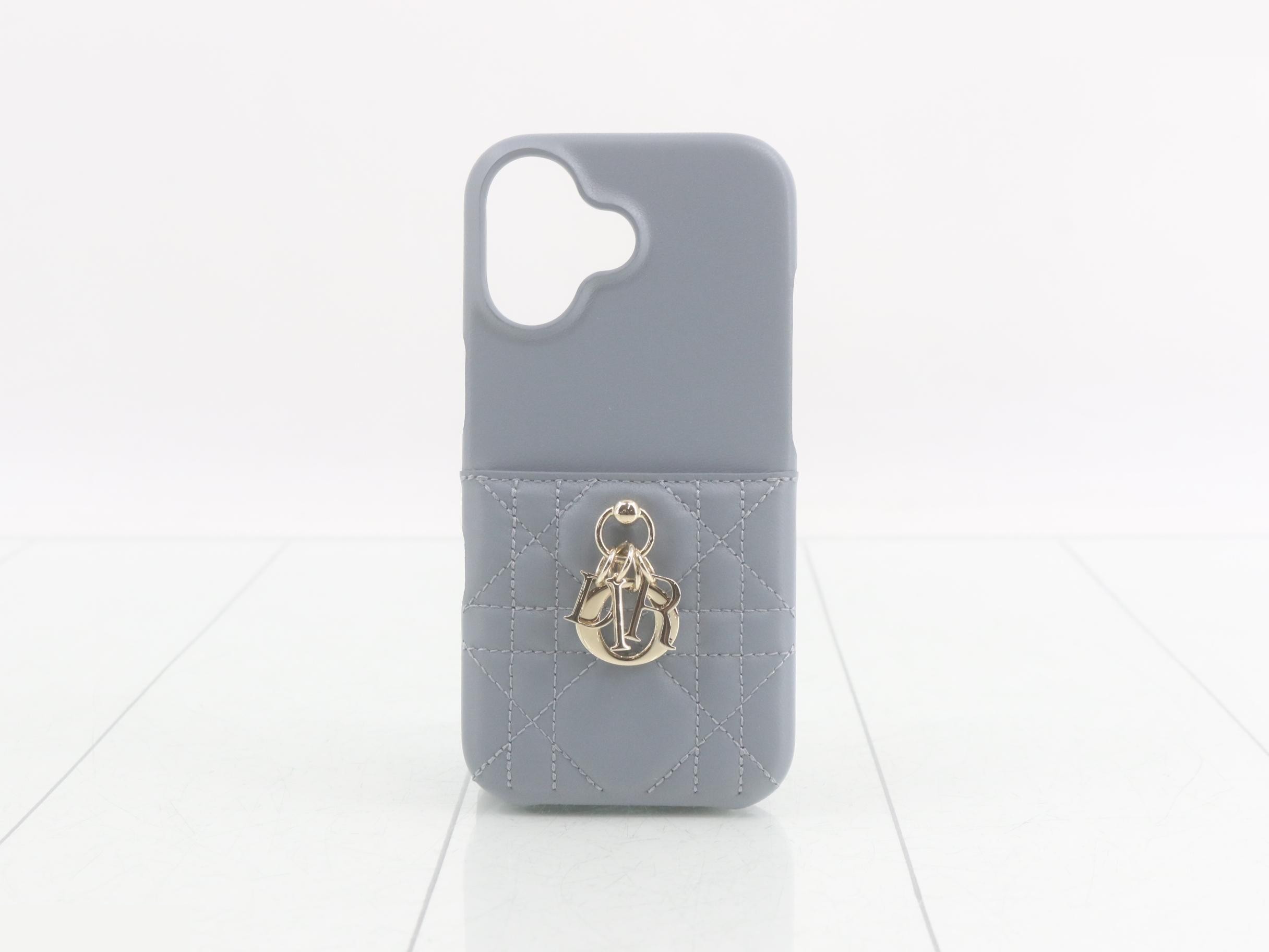 Unused Canage Lambskin/Leather iPhone Case, Cloud Blue