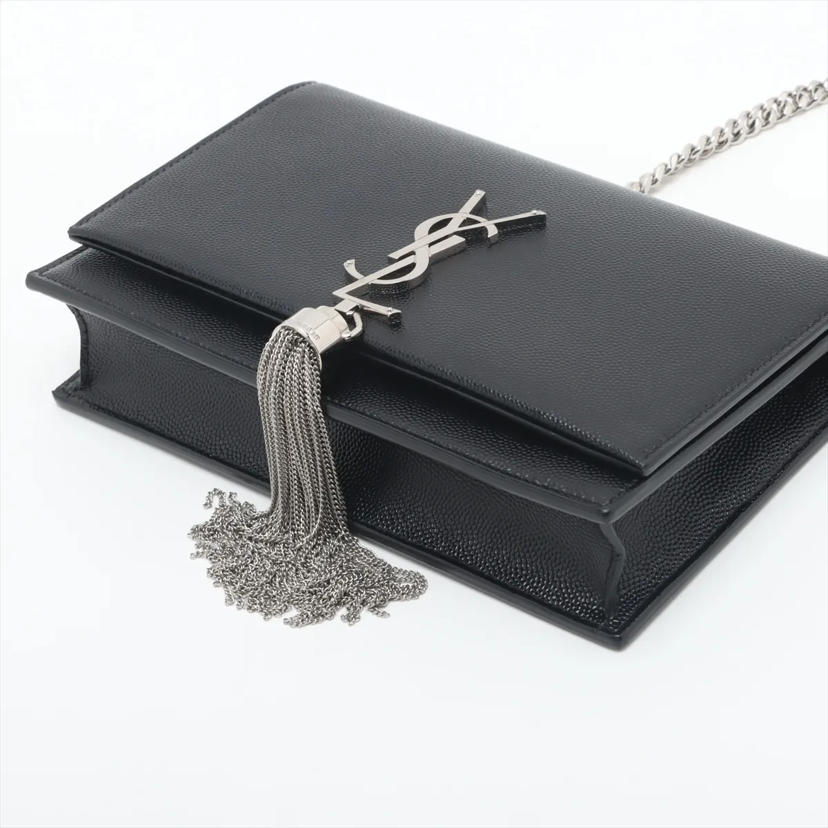 Kate Leather Chain Wallet, Black, 452159 — view 3