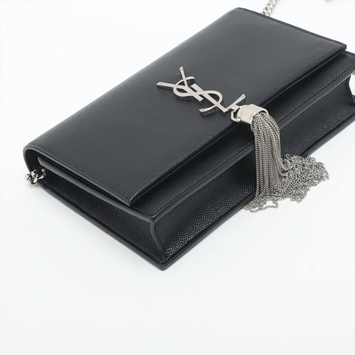 Kate Leather Chain Wallet, Black, 452159 — view 4