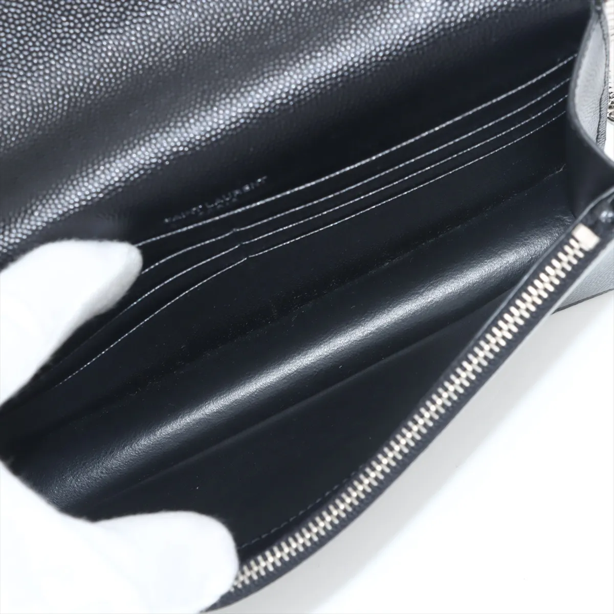 Kate Leather Chain Wallet, Black, 452159 — view 6