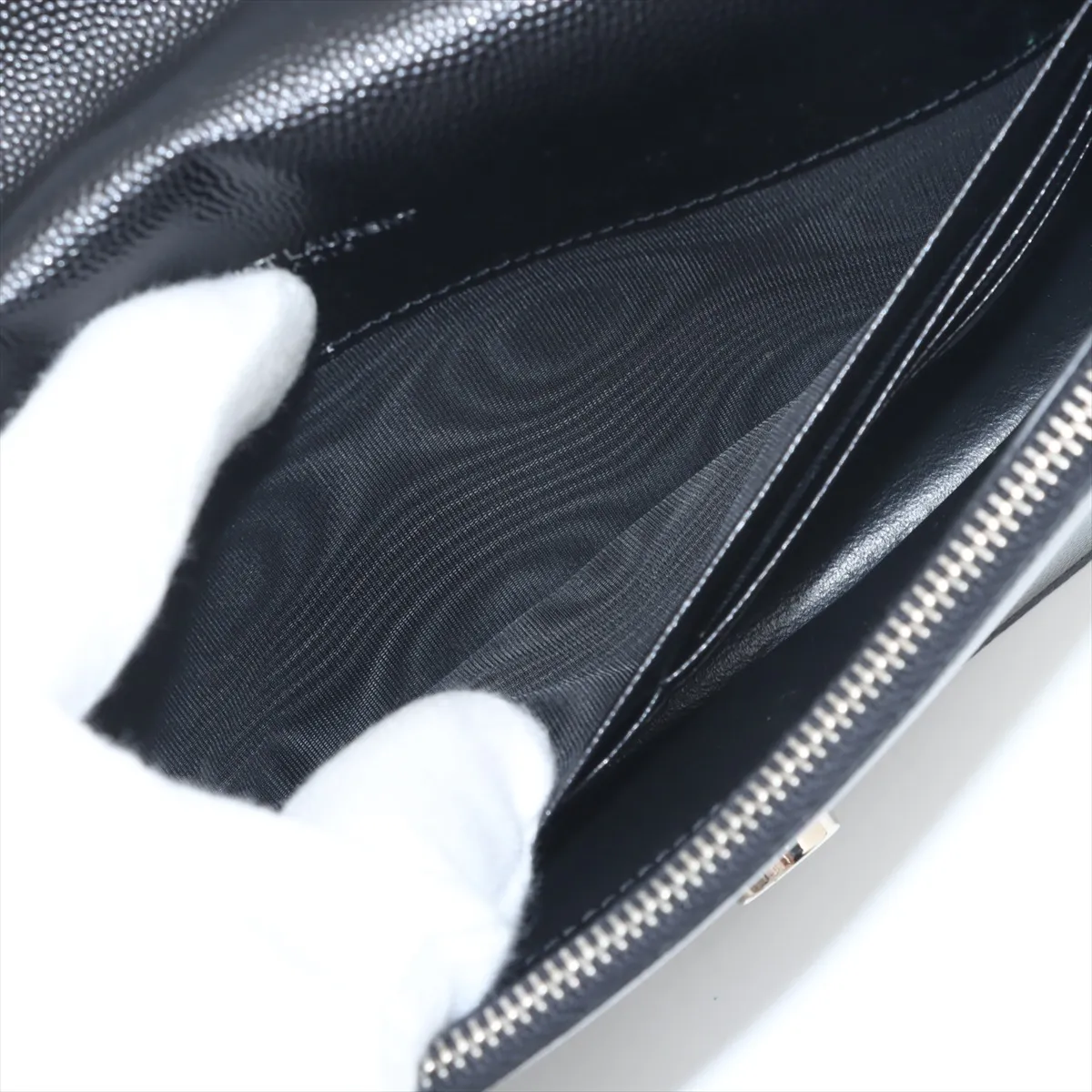 Kate Leather Chain Wallet, Black, 452159 — view 7