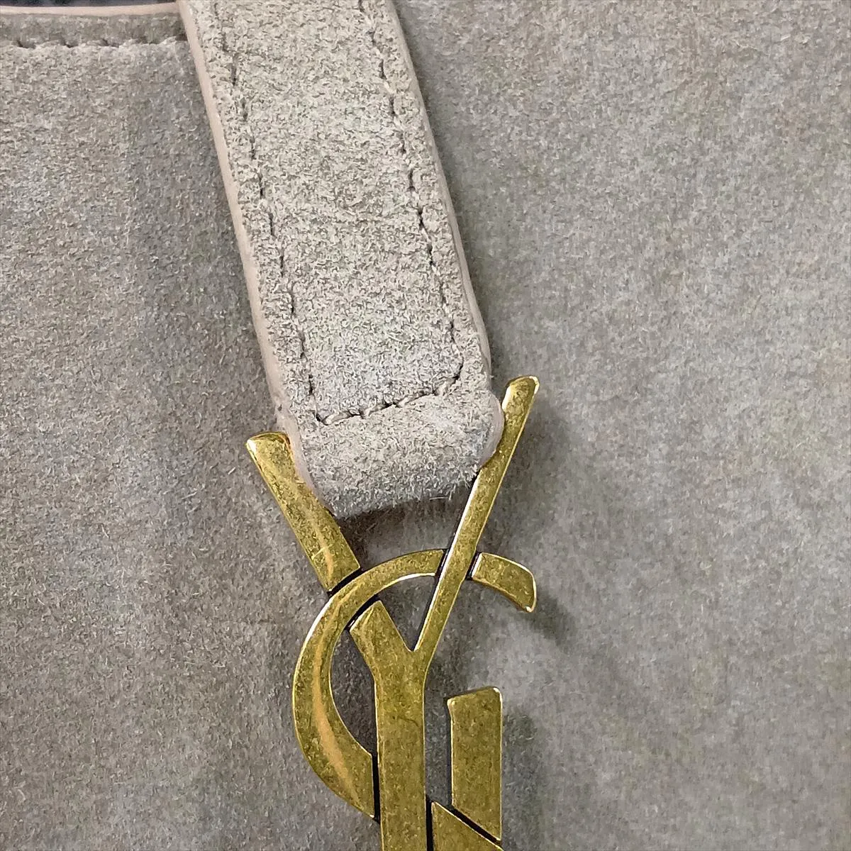 Mini Vertical Suede Shoulder Bag, Beige, 735214 — view 8