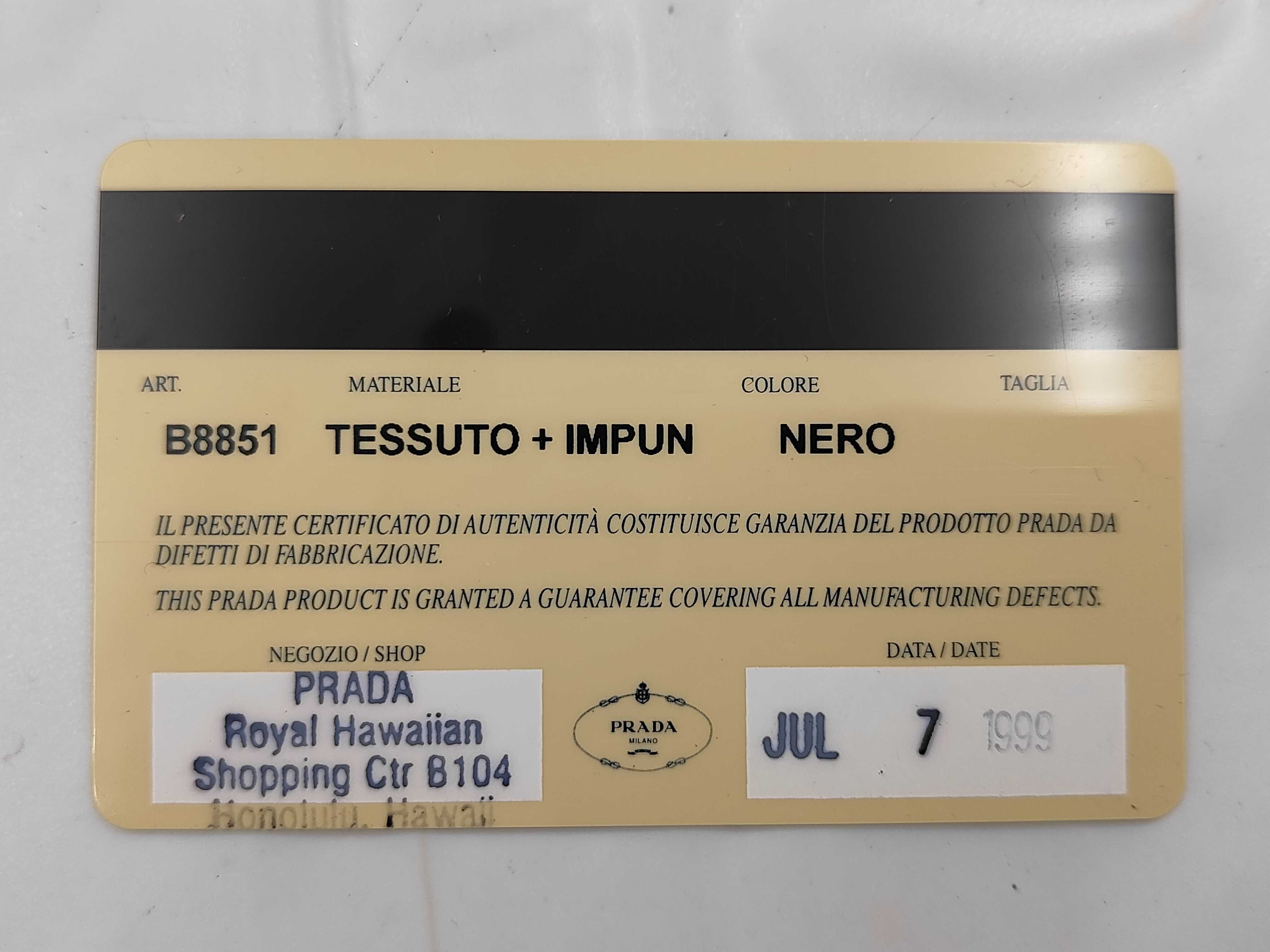 Tessuto Nylon Handbag with Plastic Chain, with Guarantee Card — view 13