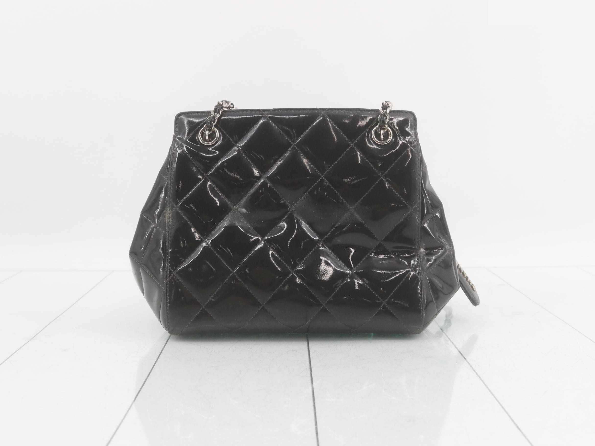 Coco Mark Chain Shoulder Bag, Patent Leather — view 2