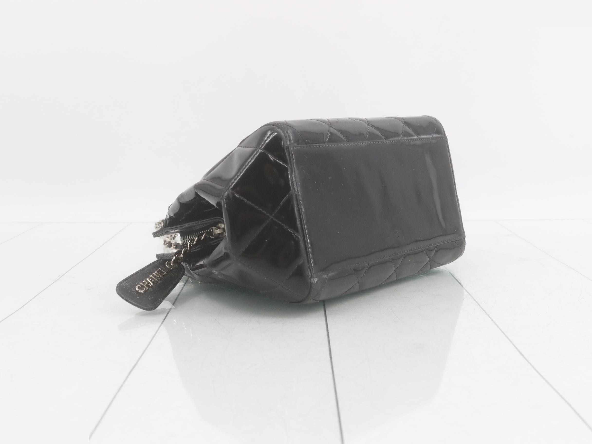 Coco Mark Chain Shoulder Bag, Patent Leather — view 5