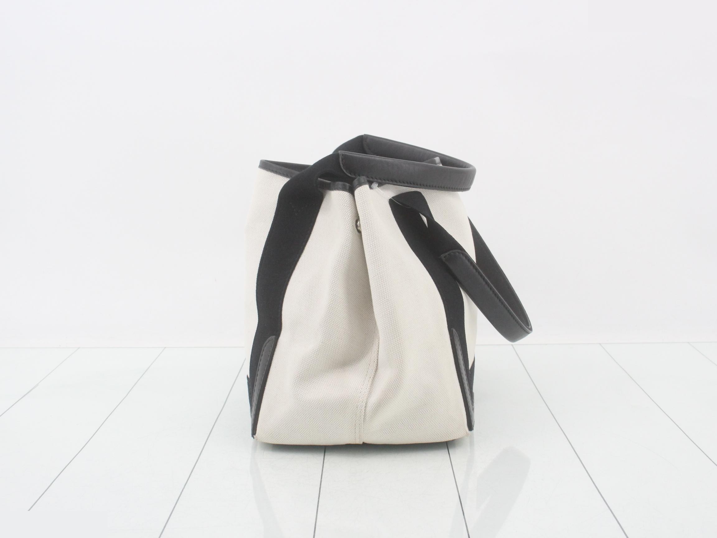 Canvas Navy Cabas S Tote Bag with Pouch — view 3