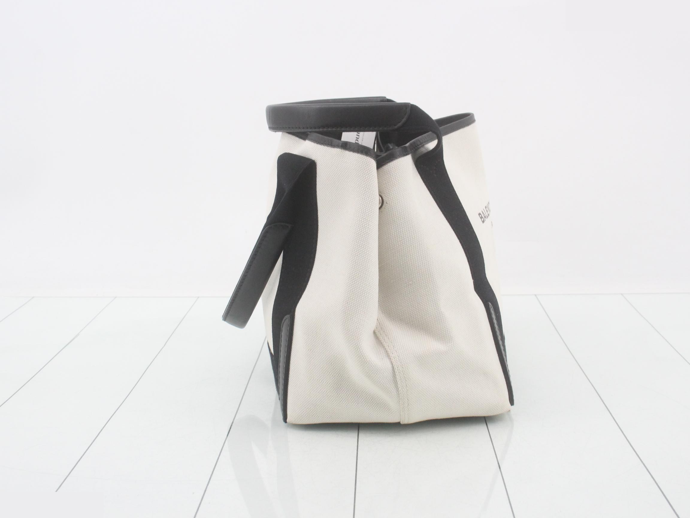 Canvas Navy Cabas S Tote Bag with Pouch — view 4