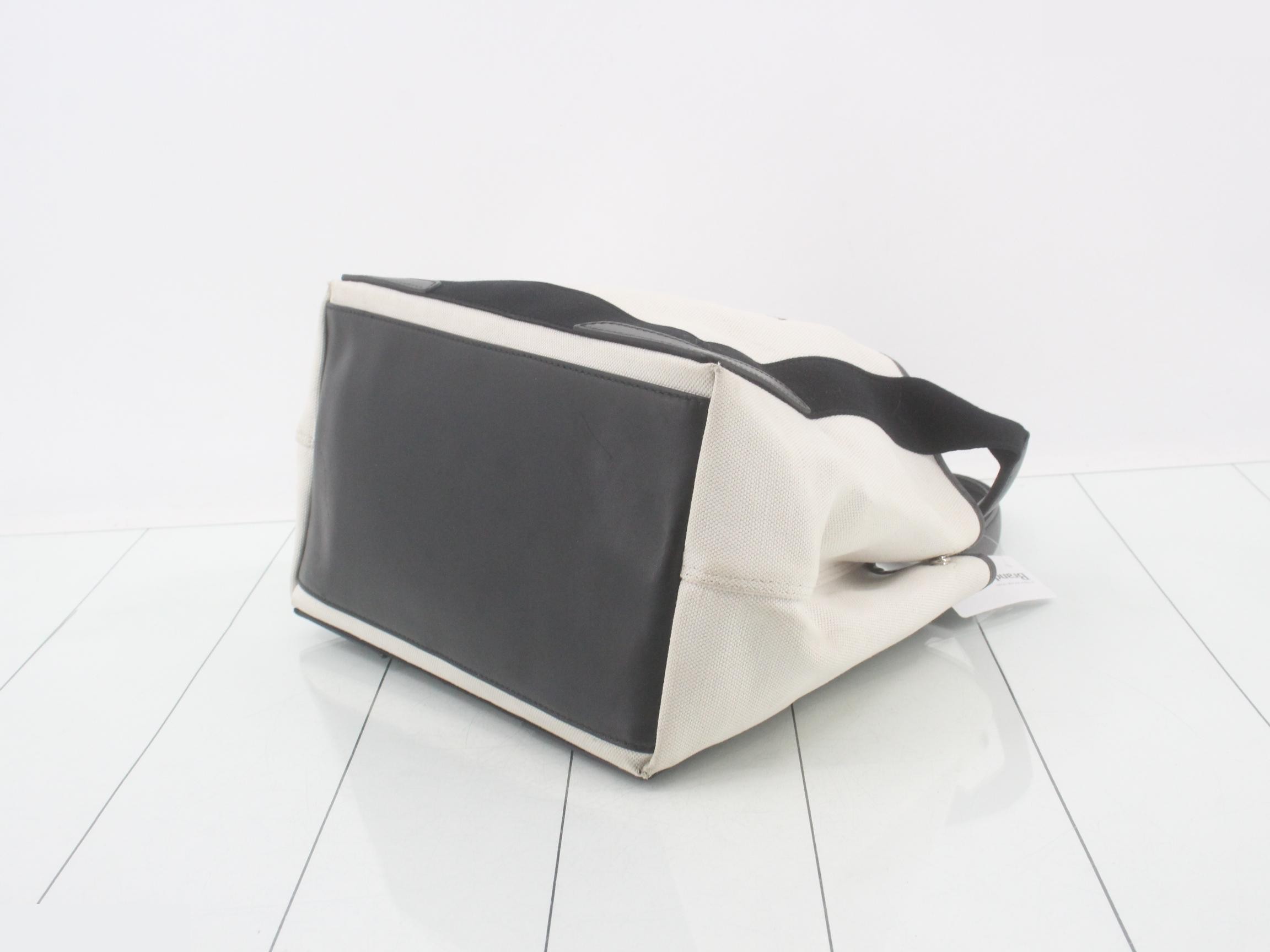 Canvas Navy Cabas S Tote Bag with Pouch — view 6