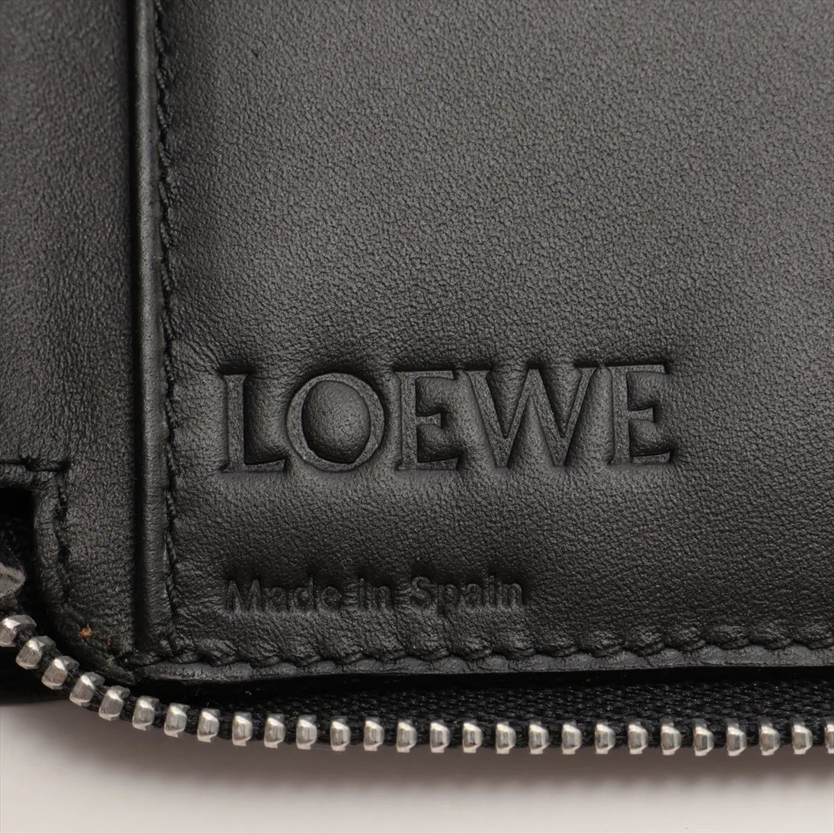 Anagram Leather Compact Wallet, Black — view 5
