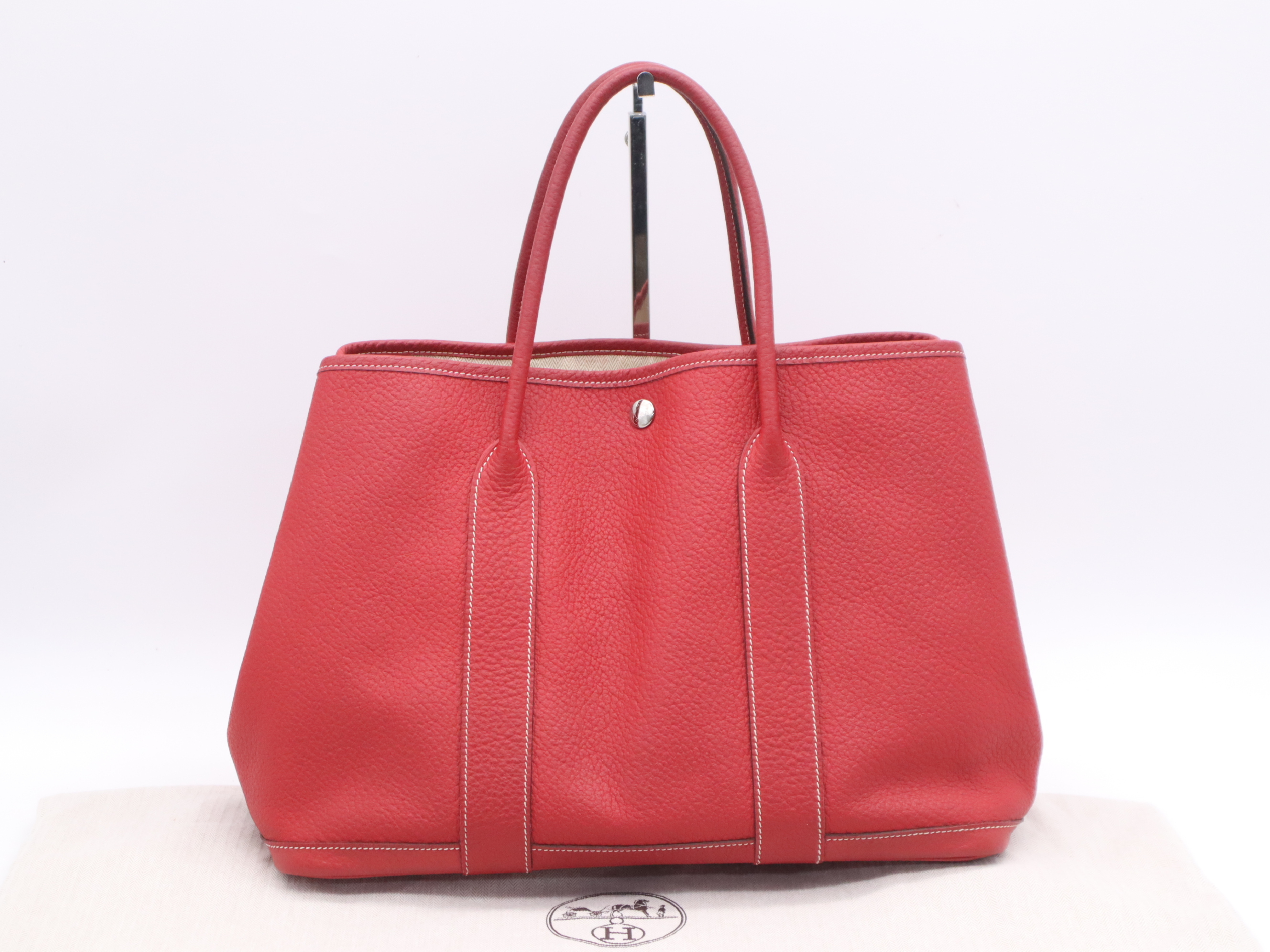 Negonda Garden Party PM Tote Bag, Rouge, Silver Hardware, with Dust Bag, P Stamp, 2012