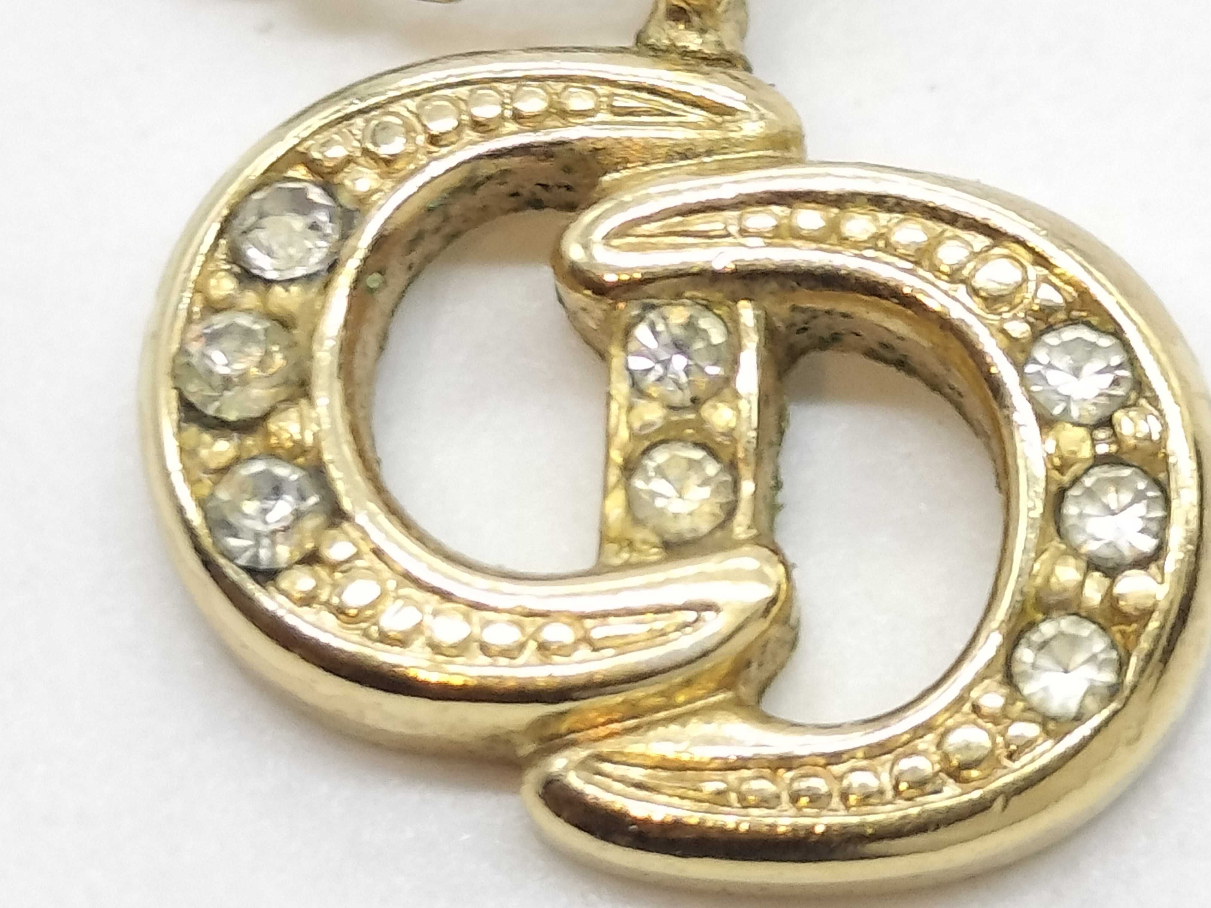 CD Logo Rhinestone Necklace — view 2