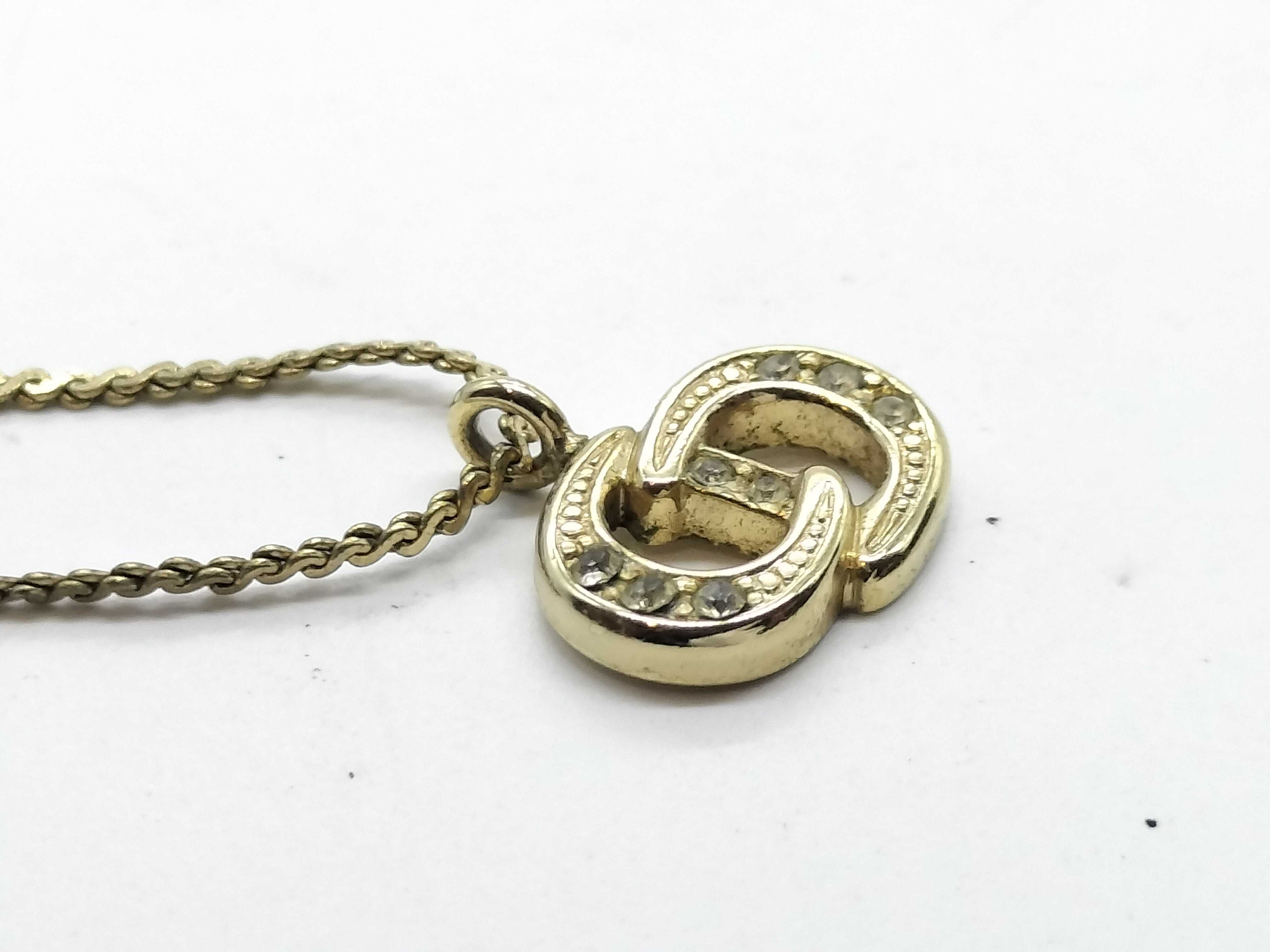 CD Logo Rhinestone Necklace — view 4