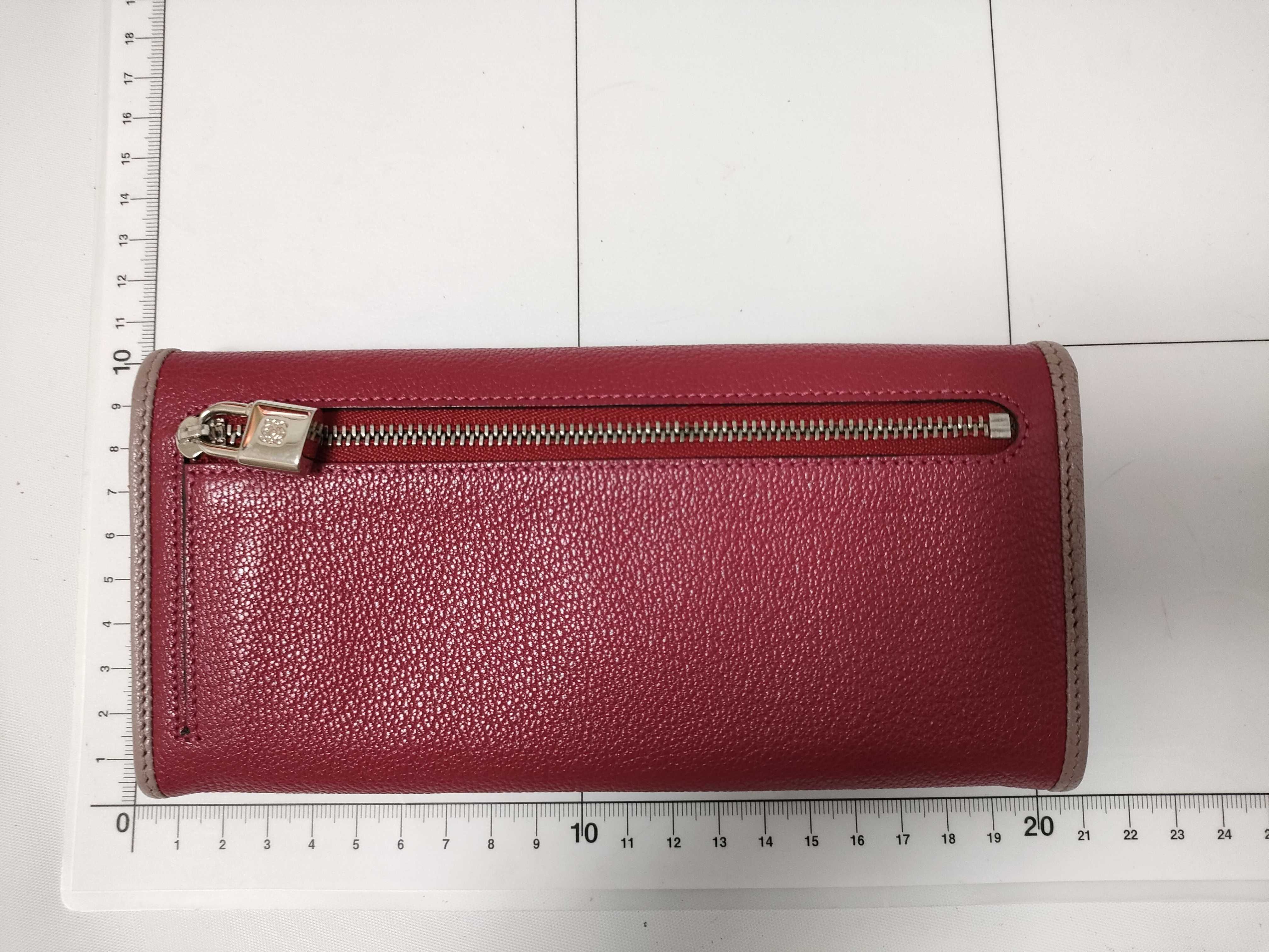 Anagram Long Flap Wallet, Leather, Red — view 2