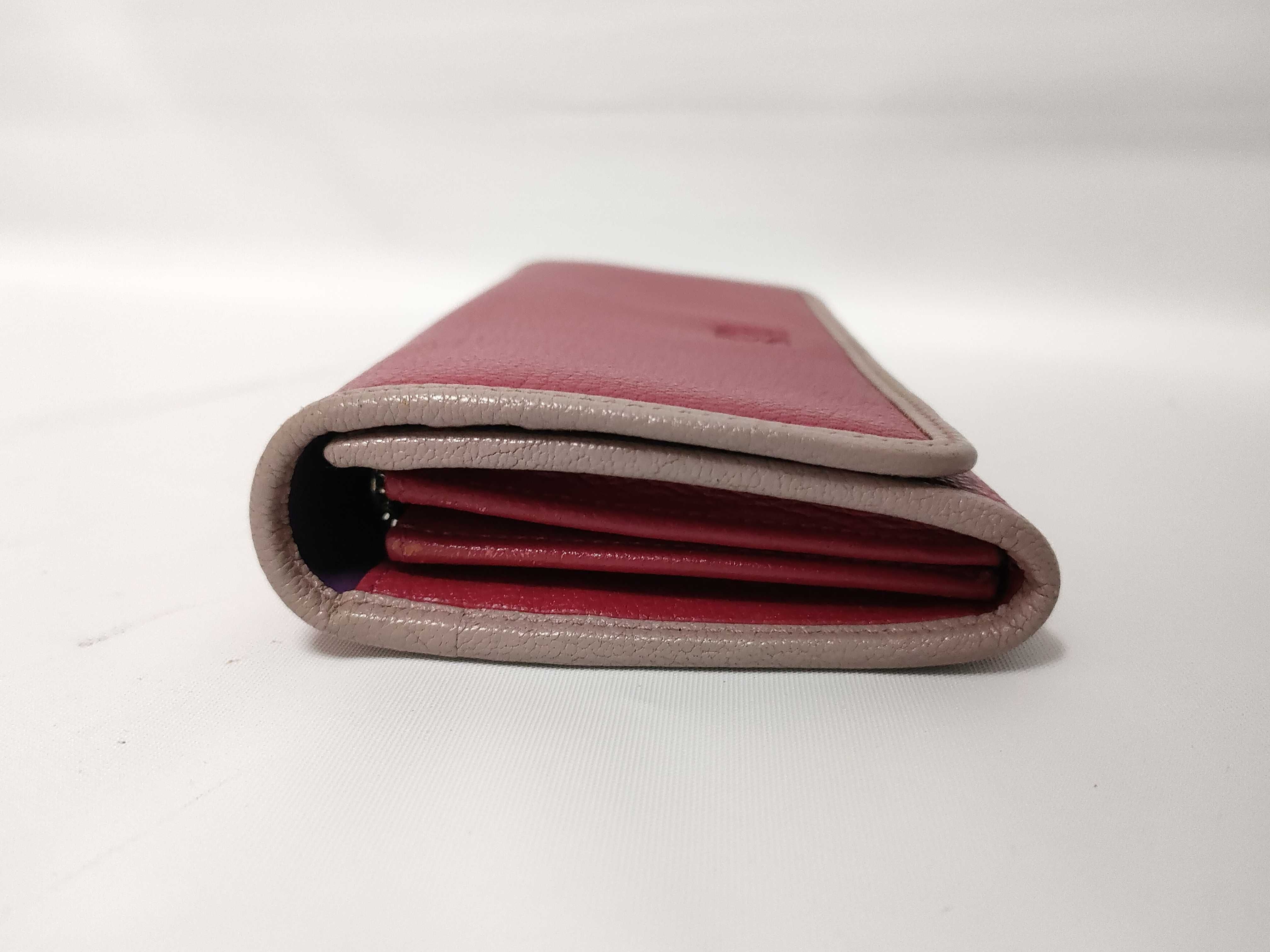 Anagram Long Flap Wallet, Leather, Red — view 12