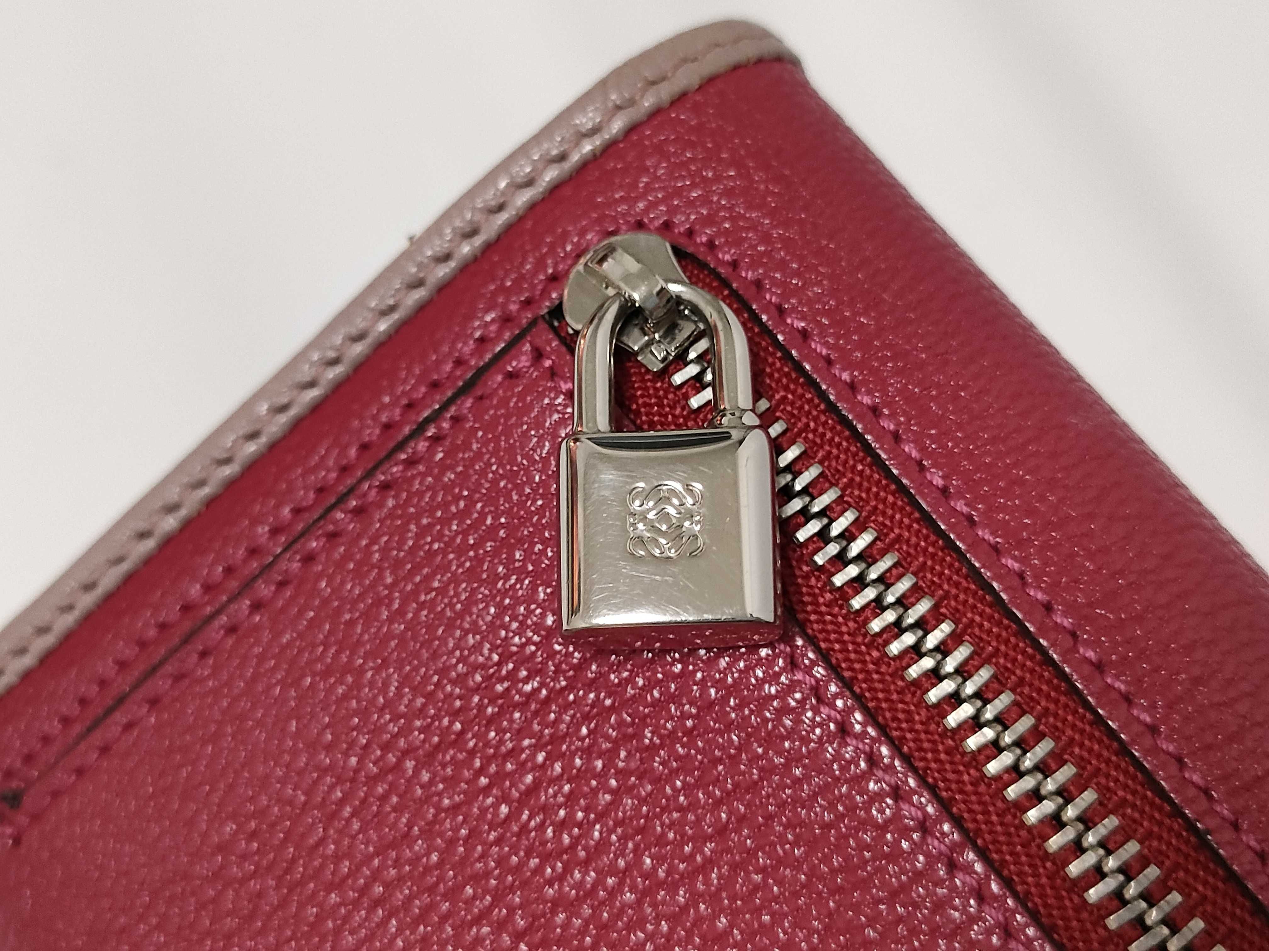 Anagram Long Flap Wallet, Leather, Red — view 13
