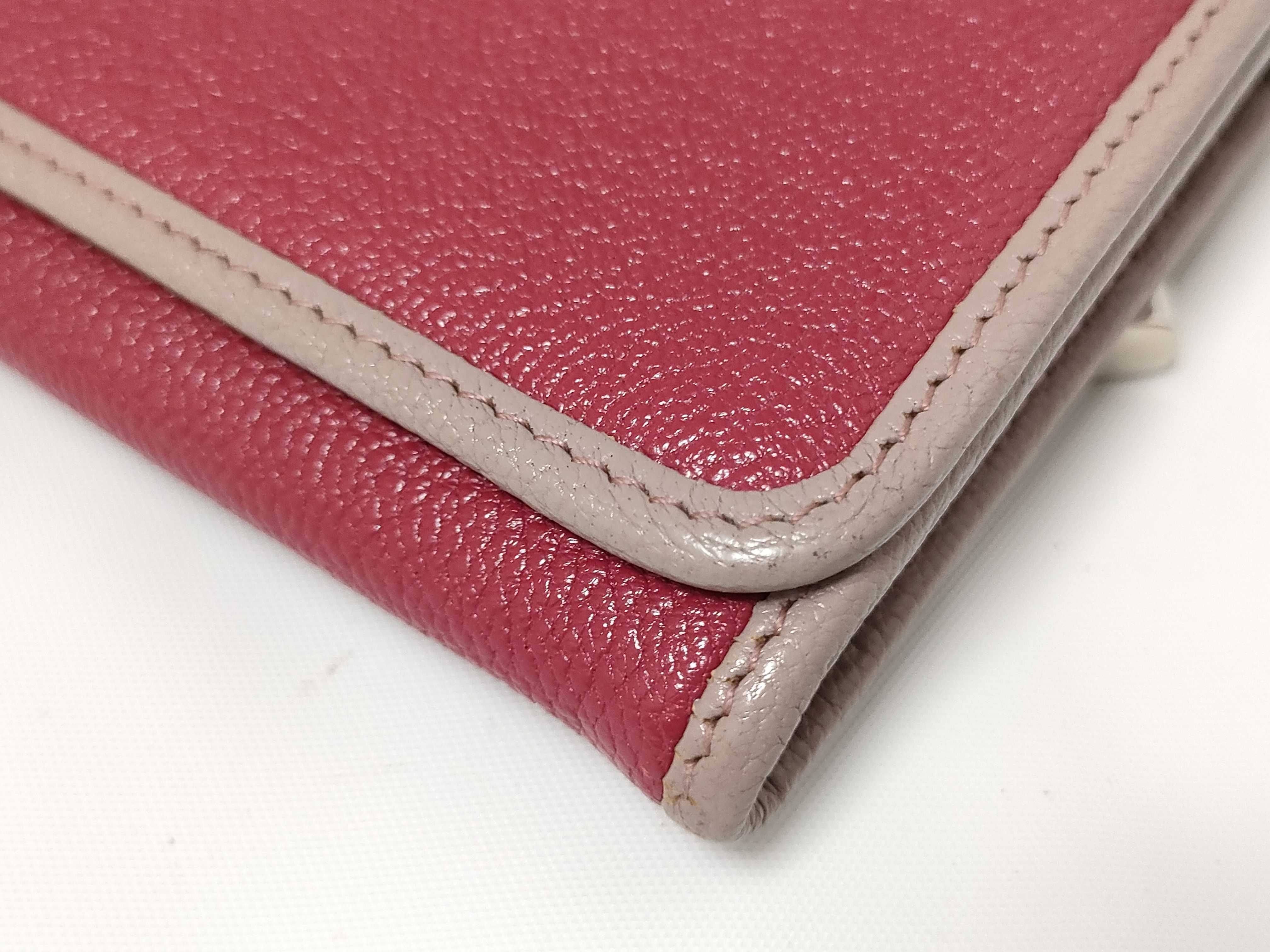 Anagram Long Flap Wallet, Leather, Red — view 3