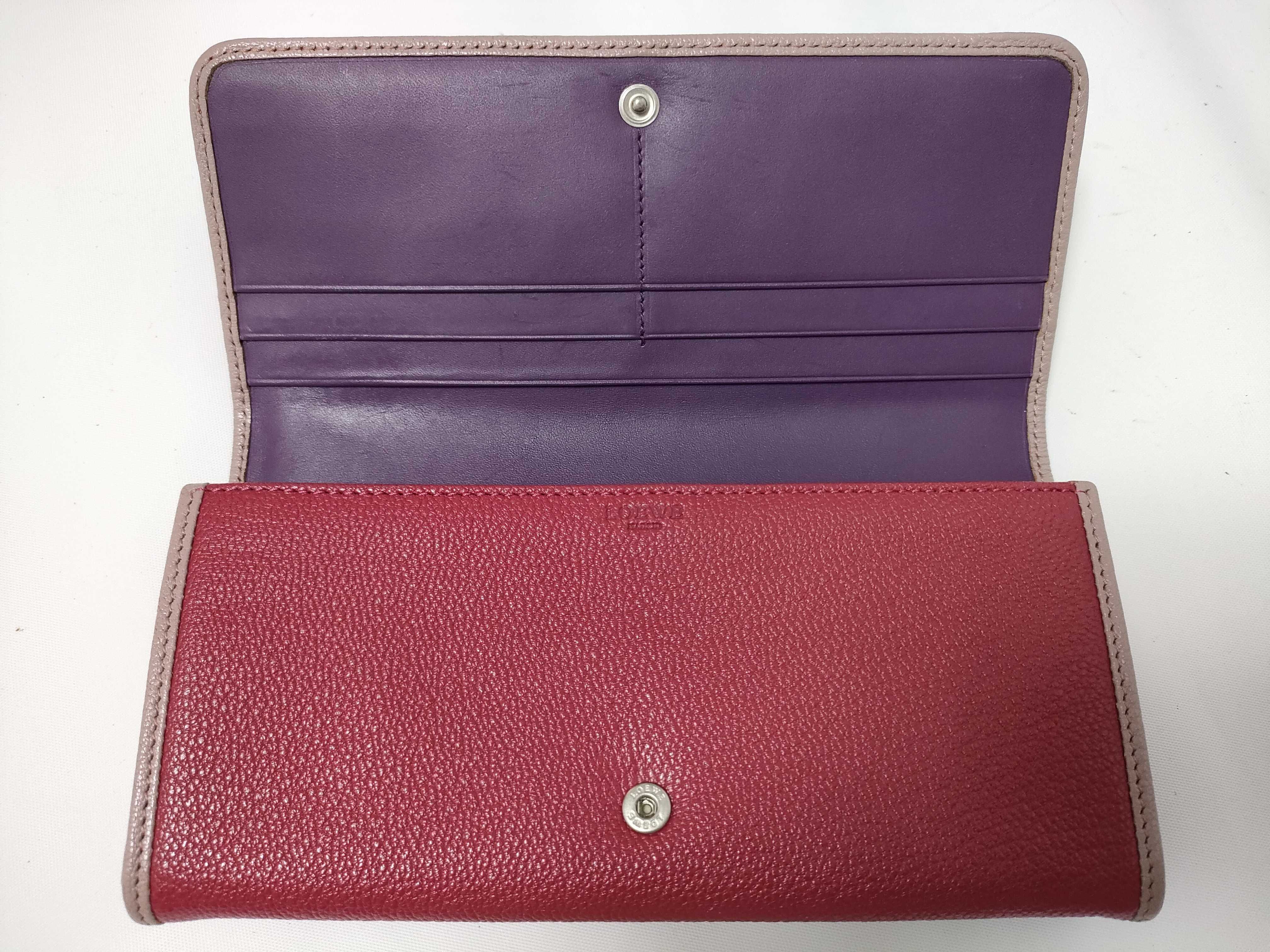 Anagram Long Flap Wallet, Leather, Red — view 4