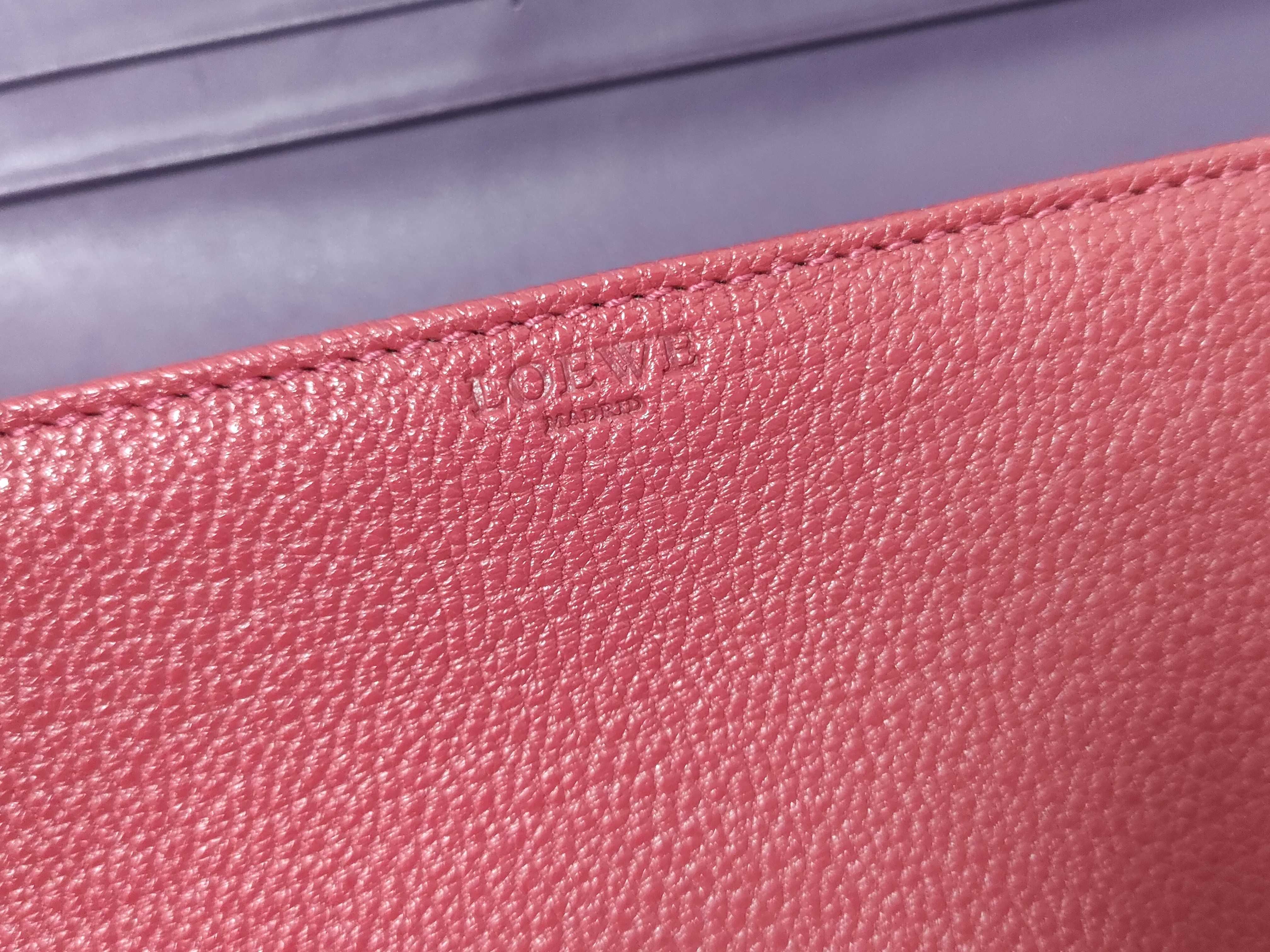 Anagram Long Flap Wallet, Leather, Red — view 5