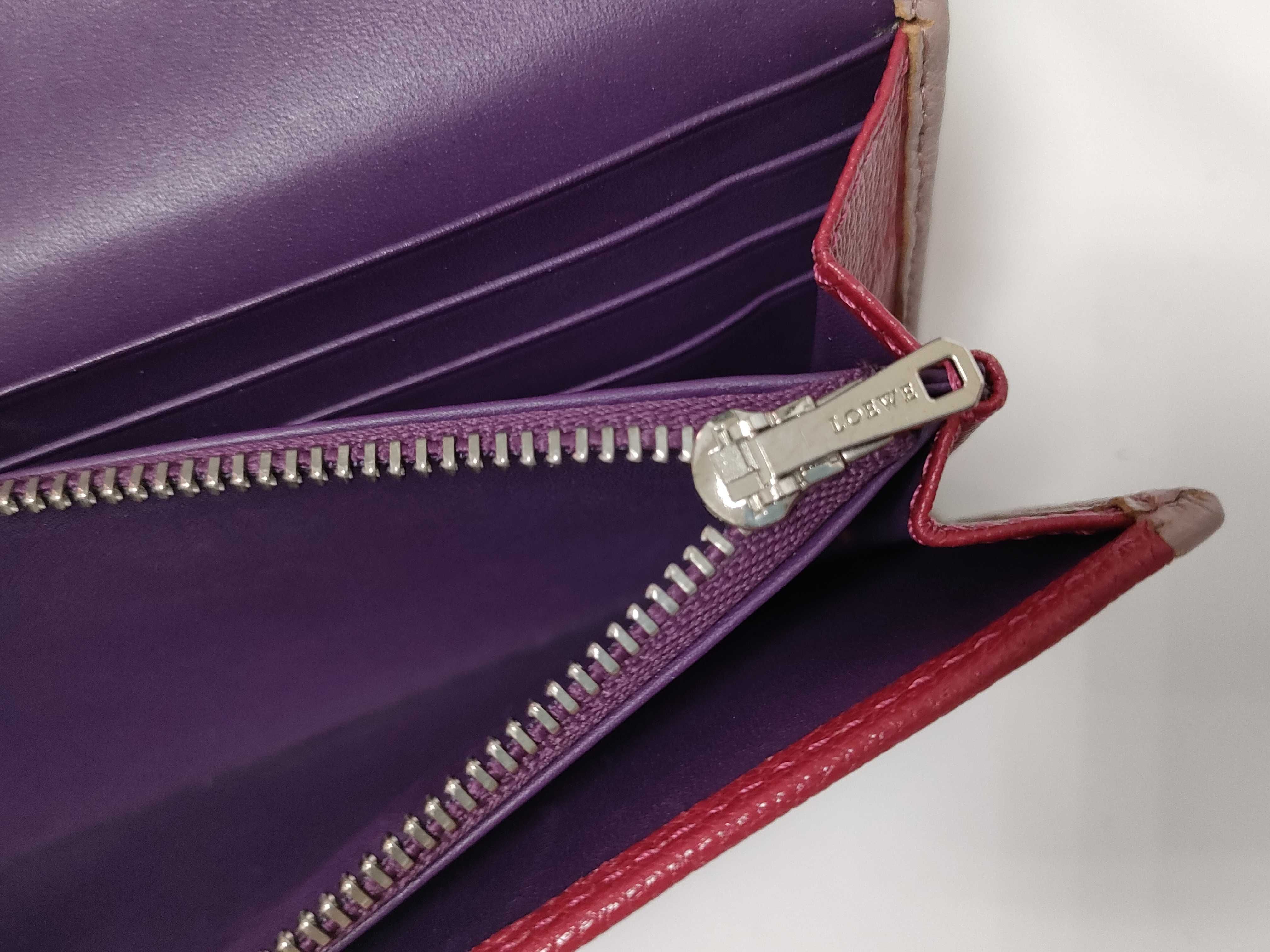Anagram Long Flap Wallet, Leather, Red — view 7