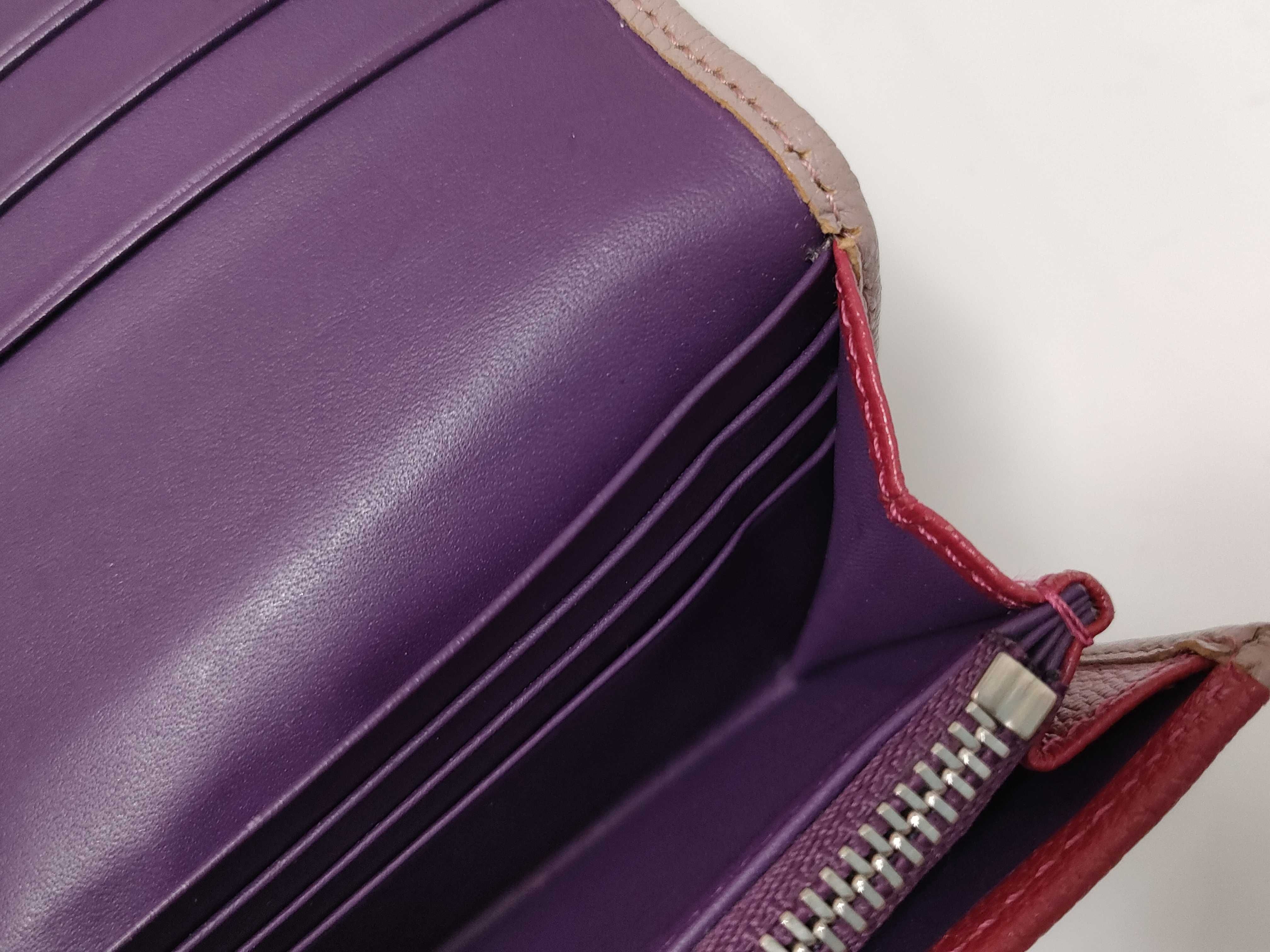 Anagram Long Flap Wallet, Leather, Red — view 8