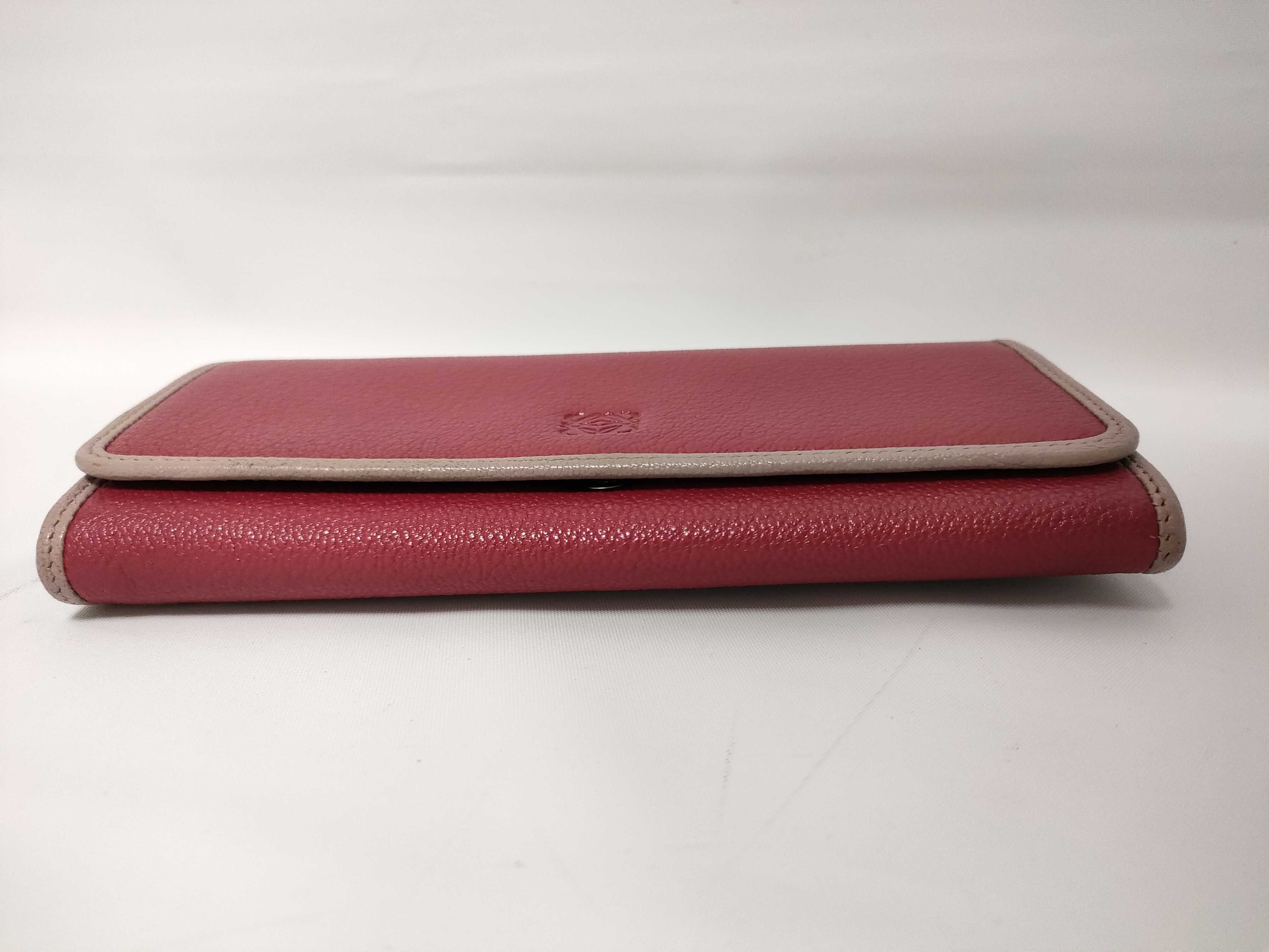 Anagram Long Flap Wallet, Leather, Red — view 10