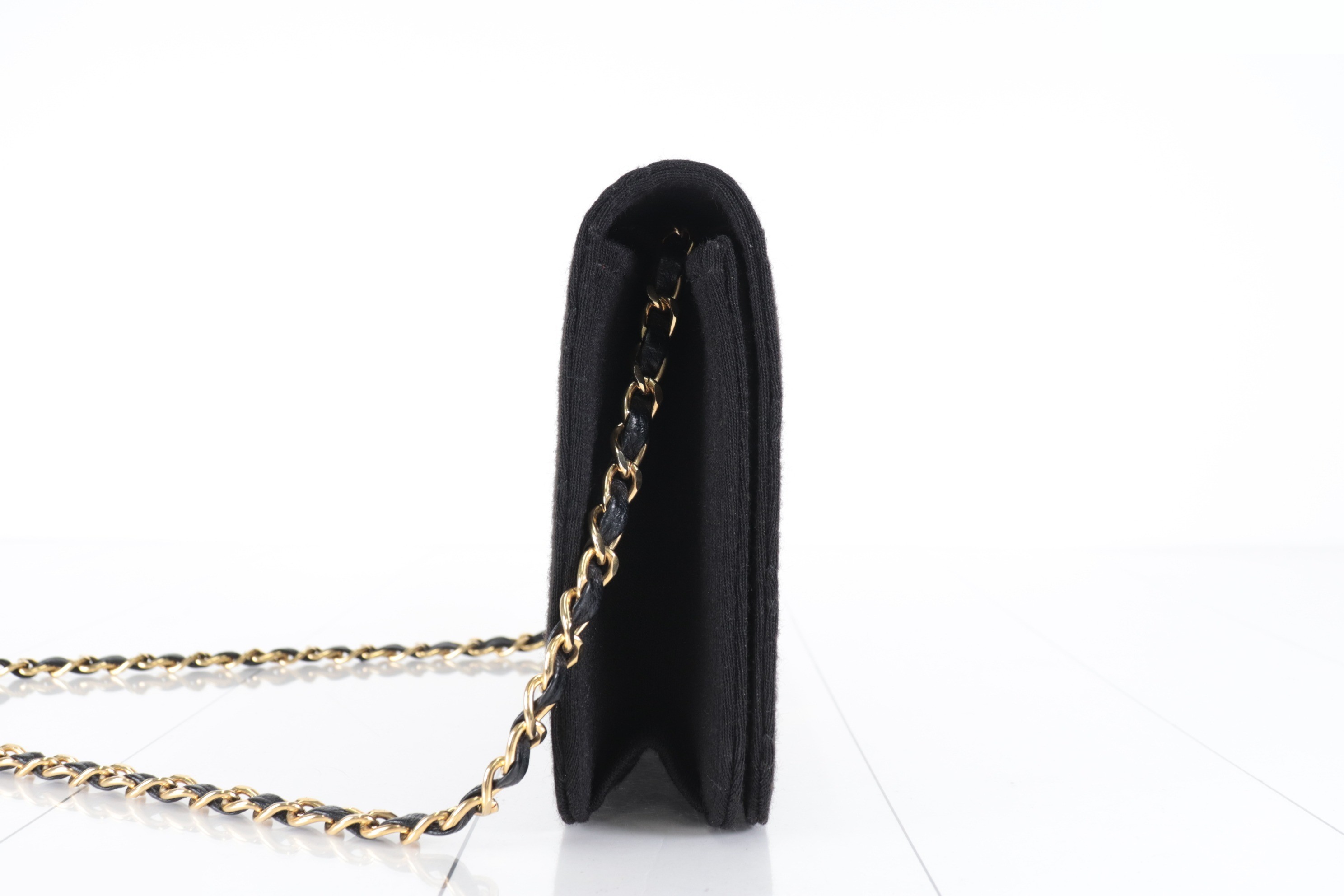 Push-lock cotton chain shoulder bag, size 8. — view 3