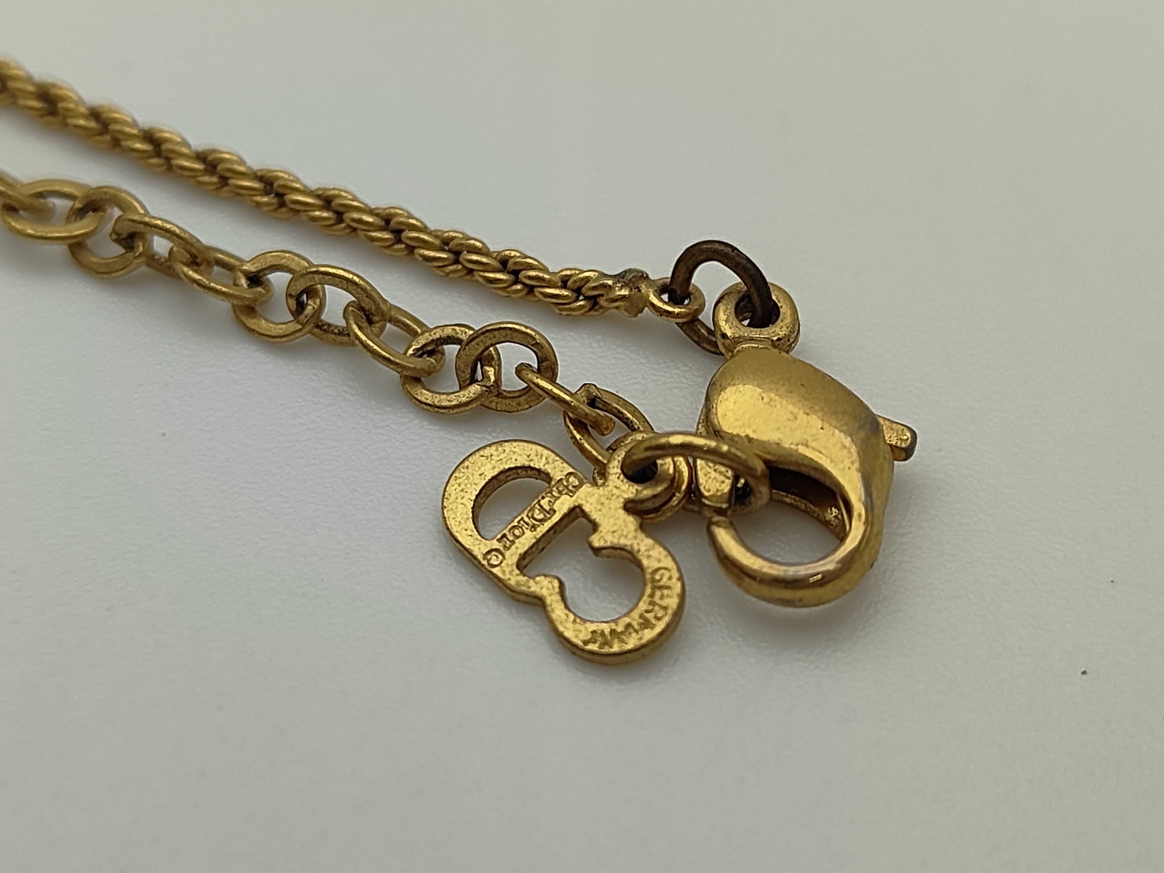 Christian Rhinestone Square Logo Gold Necklace — view 4