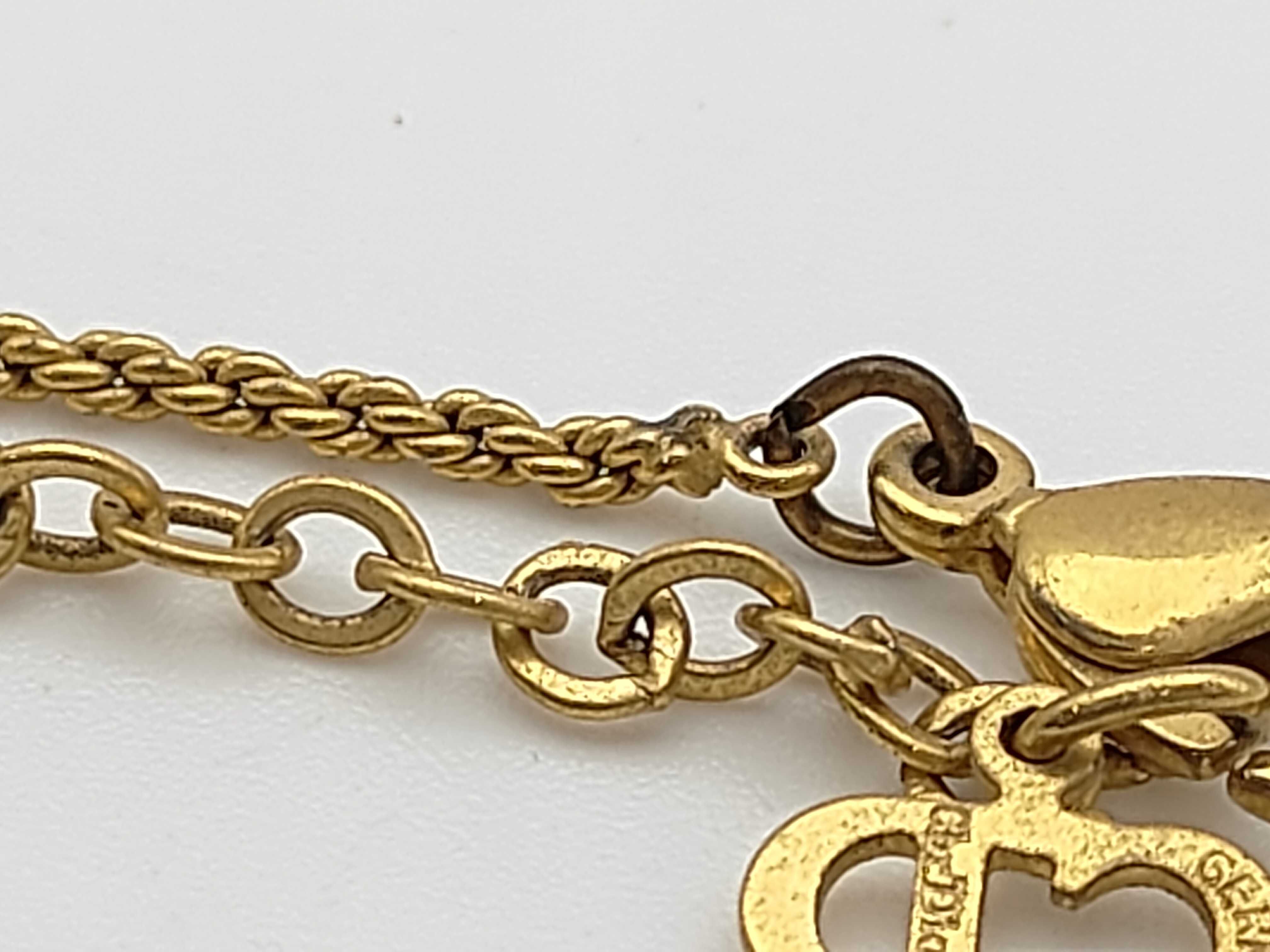 Christian Rhinestone Square Logo Gold Necklace — view 7
