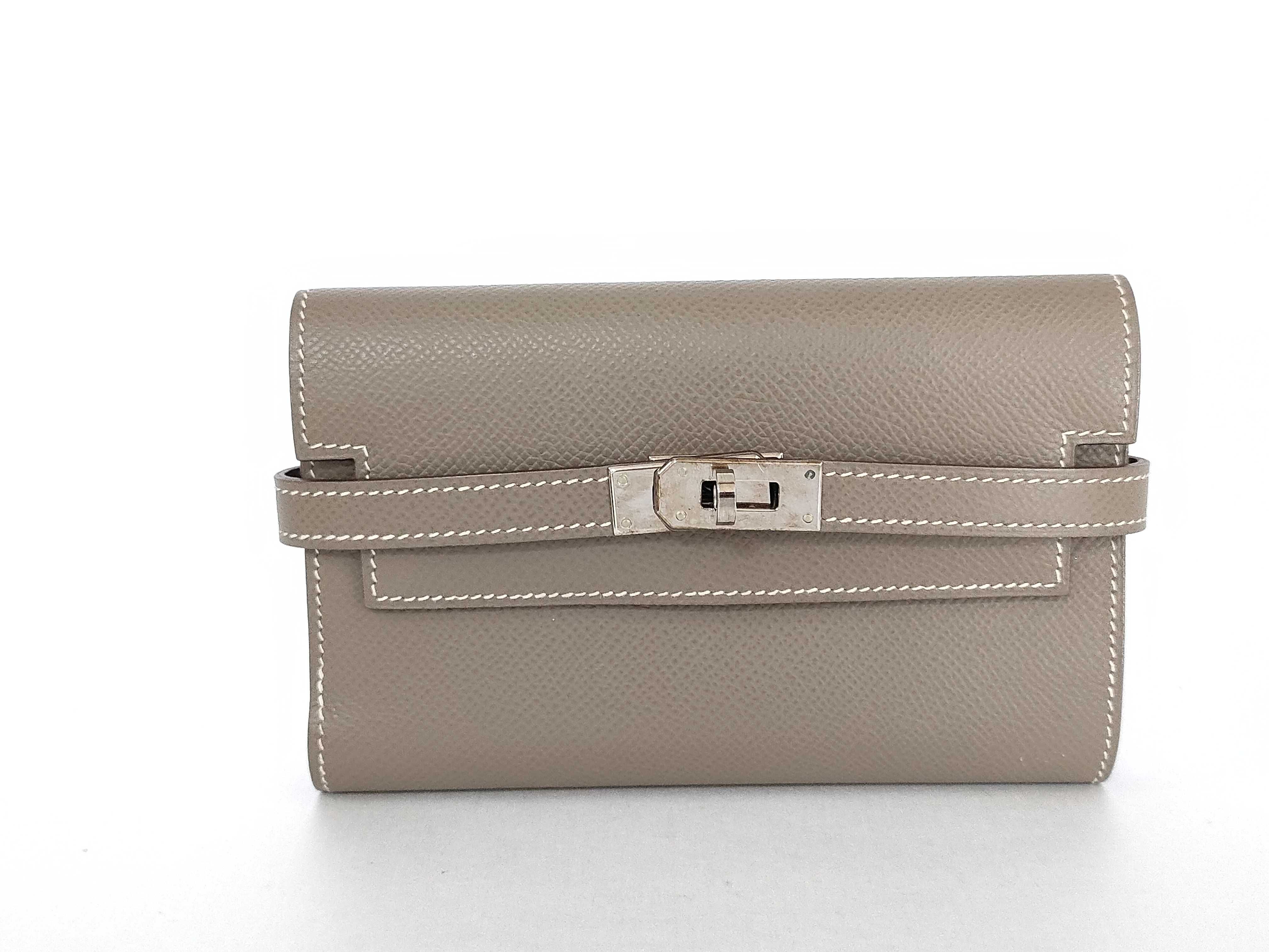 Kelly Wallet Medium Etoupe Veau Epsom Leather L Stamp Wallet