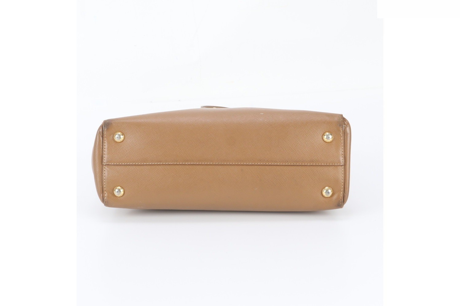 Saffiano Leather Triangle Logo 2-Way Shoulder Bag — view 7