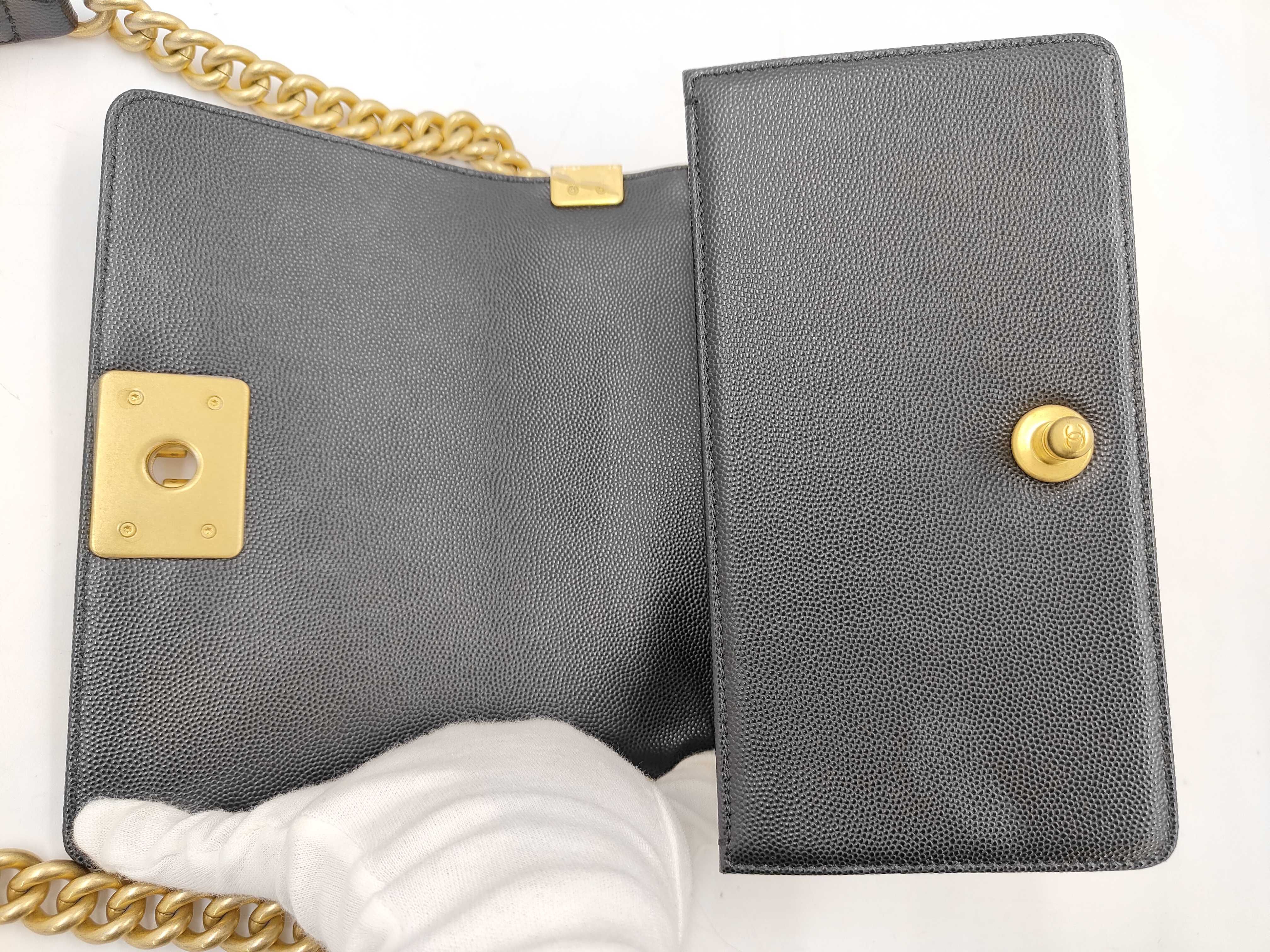 Caviar Skin Black Boy Chanel RFID Shoulder Bag — view 10