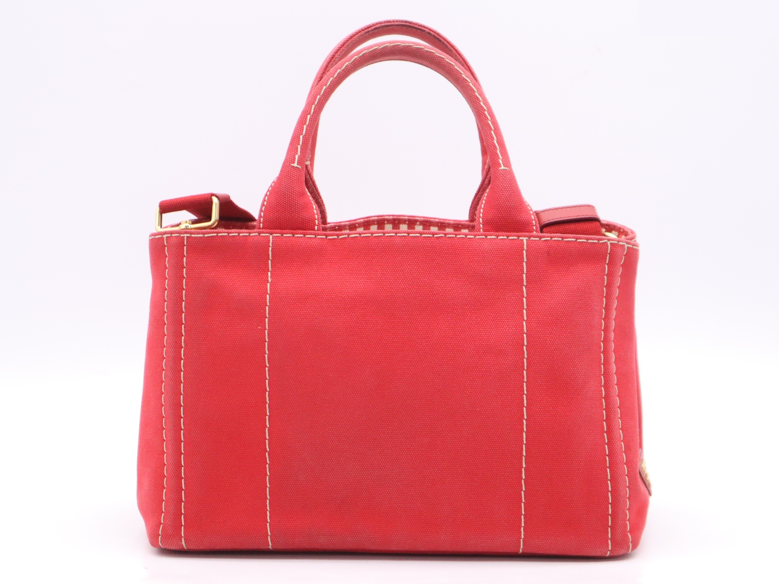 Canvas Canapa Gingham Check Tote Bag with Shoulder Strap — view 2