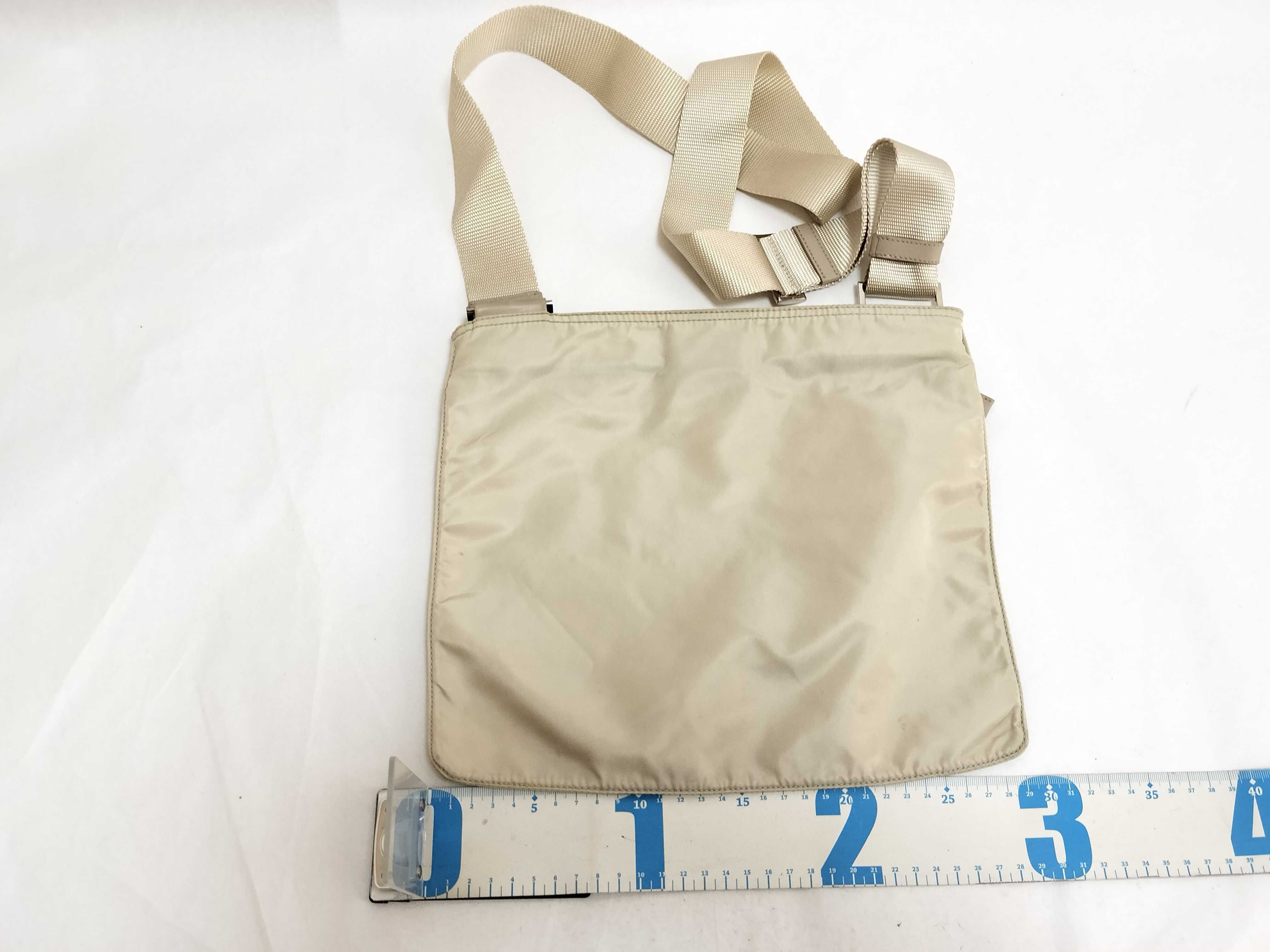 Nylon Shoulder Bag, Beige — view 2