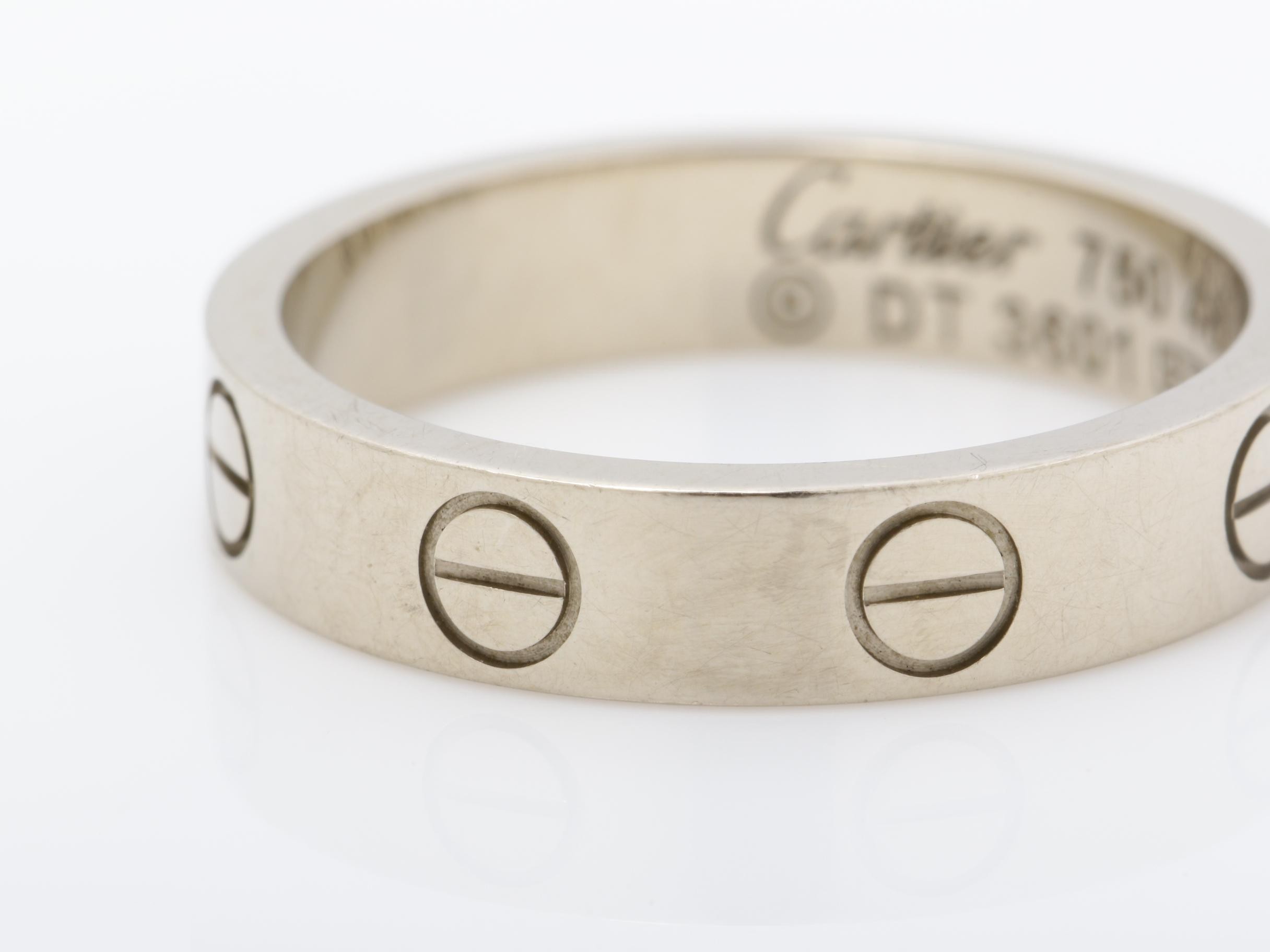 Mini Love Ring, 750WG, 3.9g, #48 / Width approx. 3.6mm — view 3