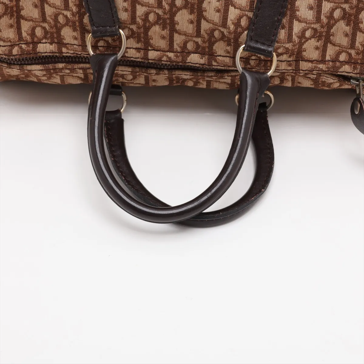 Trotter Canvas x Leather Handbag, Brown — view 5
