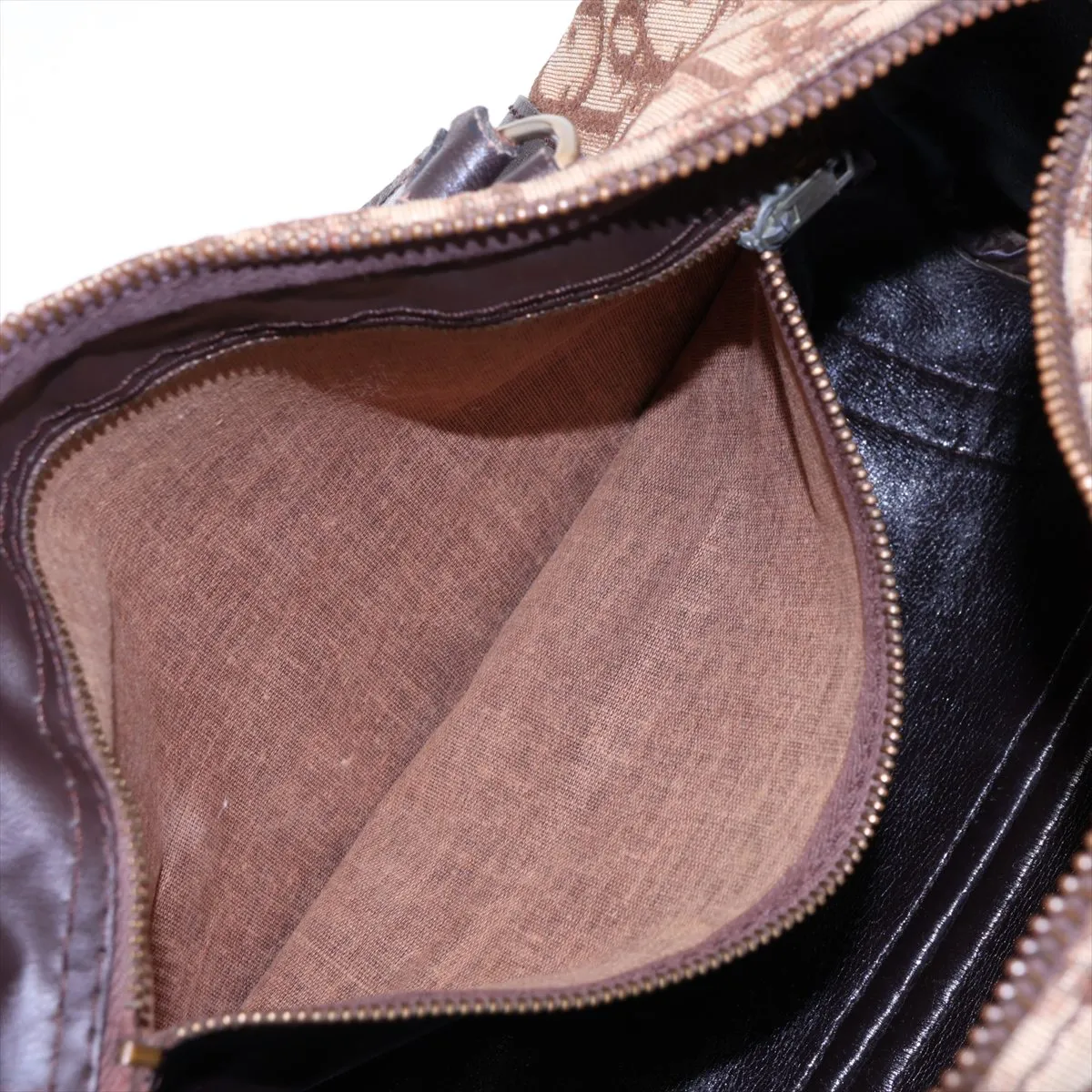 Trotter Canvas x Leather Handbag, Brown — view 8