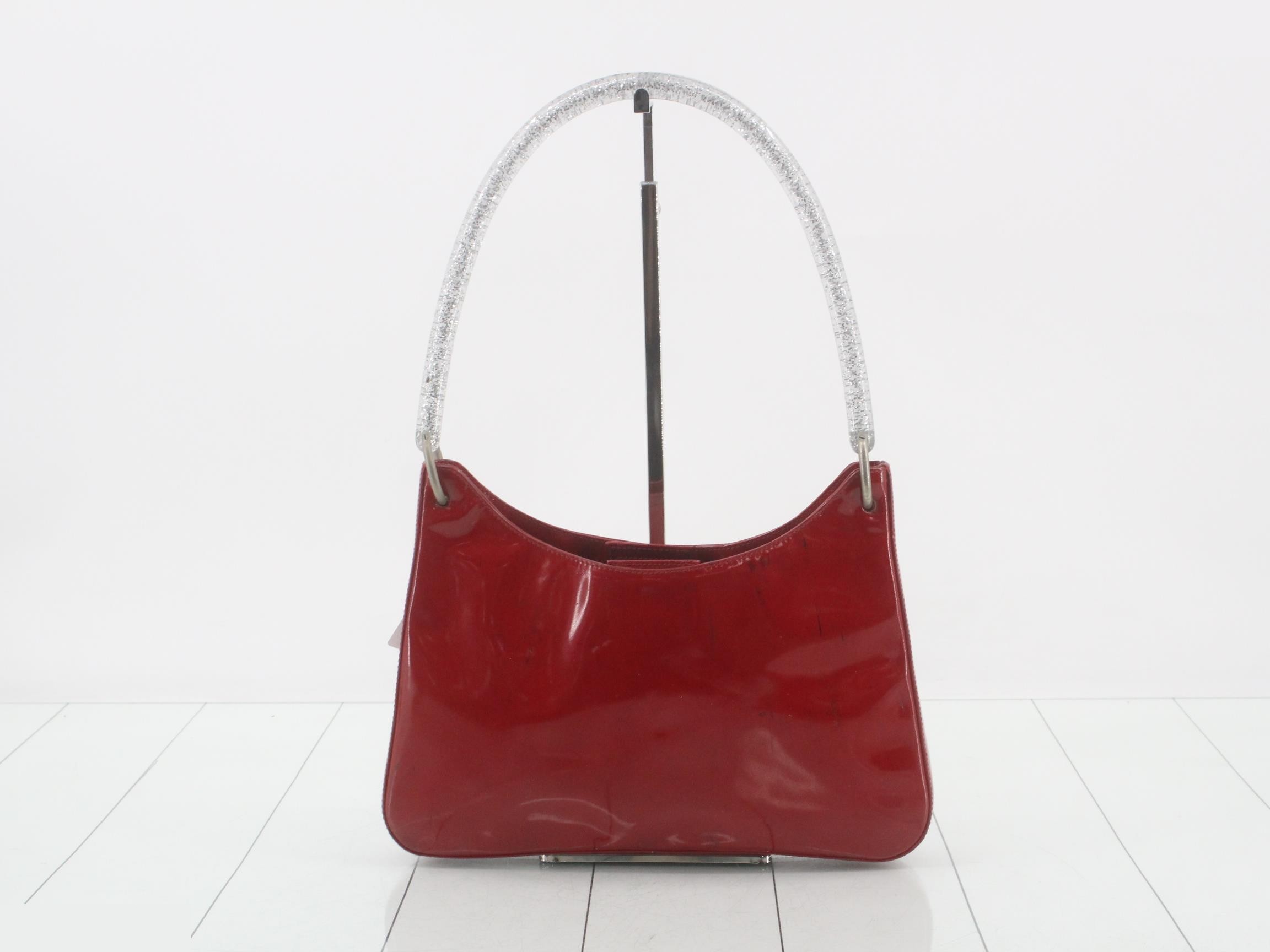 semi-shoulder bag, red, vintage. — view 2