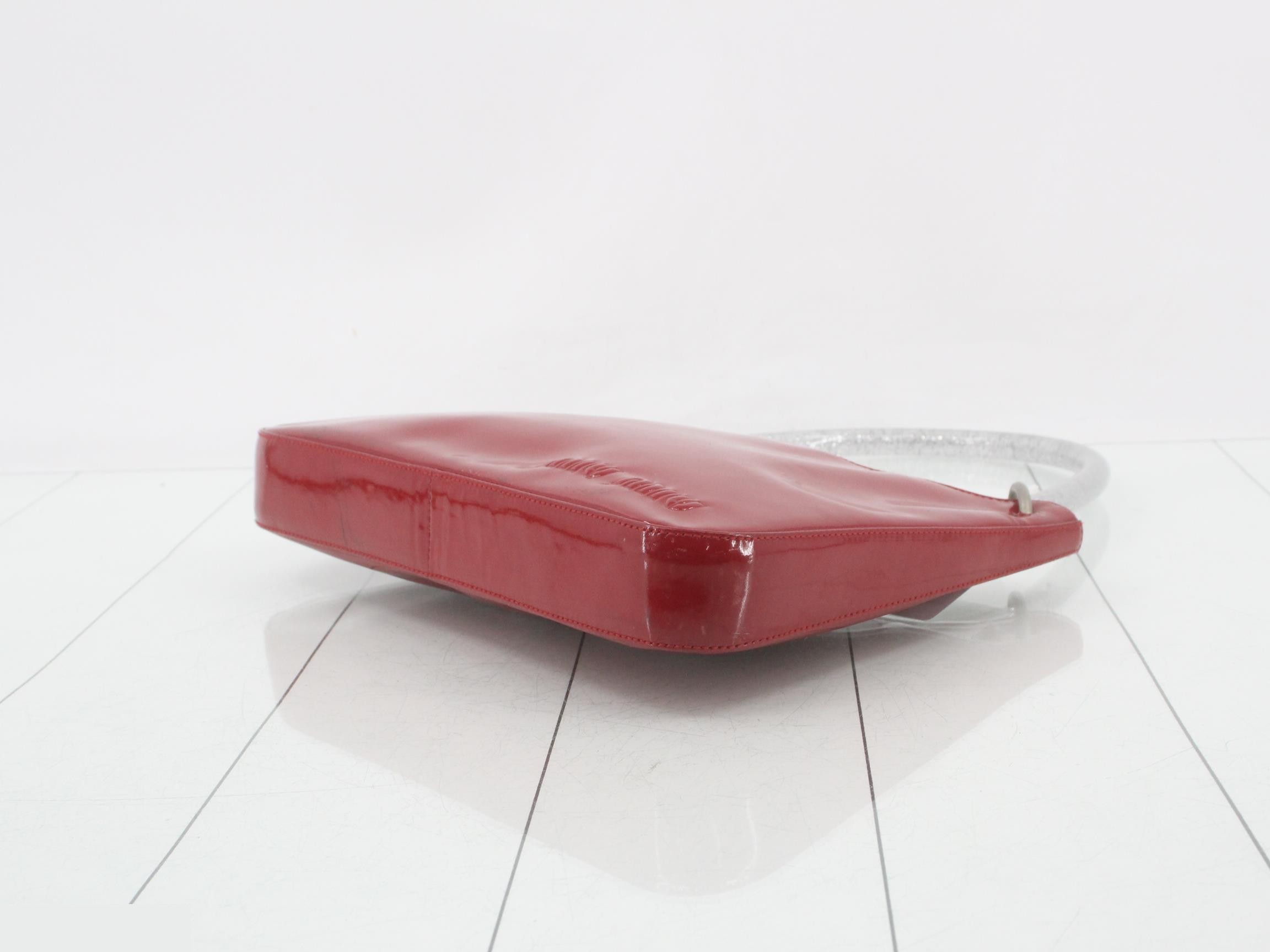 semi-shoulder bag, red, vintage. — view 6