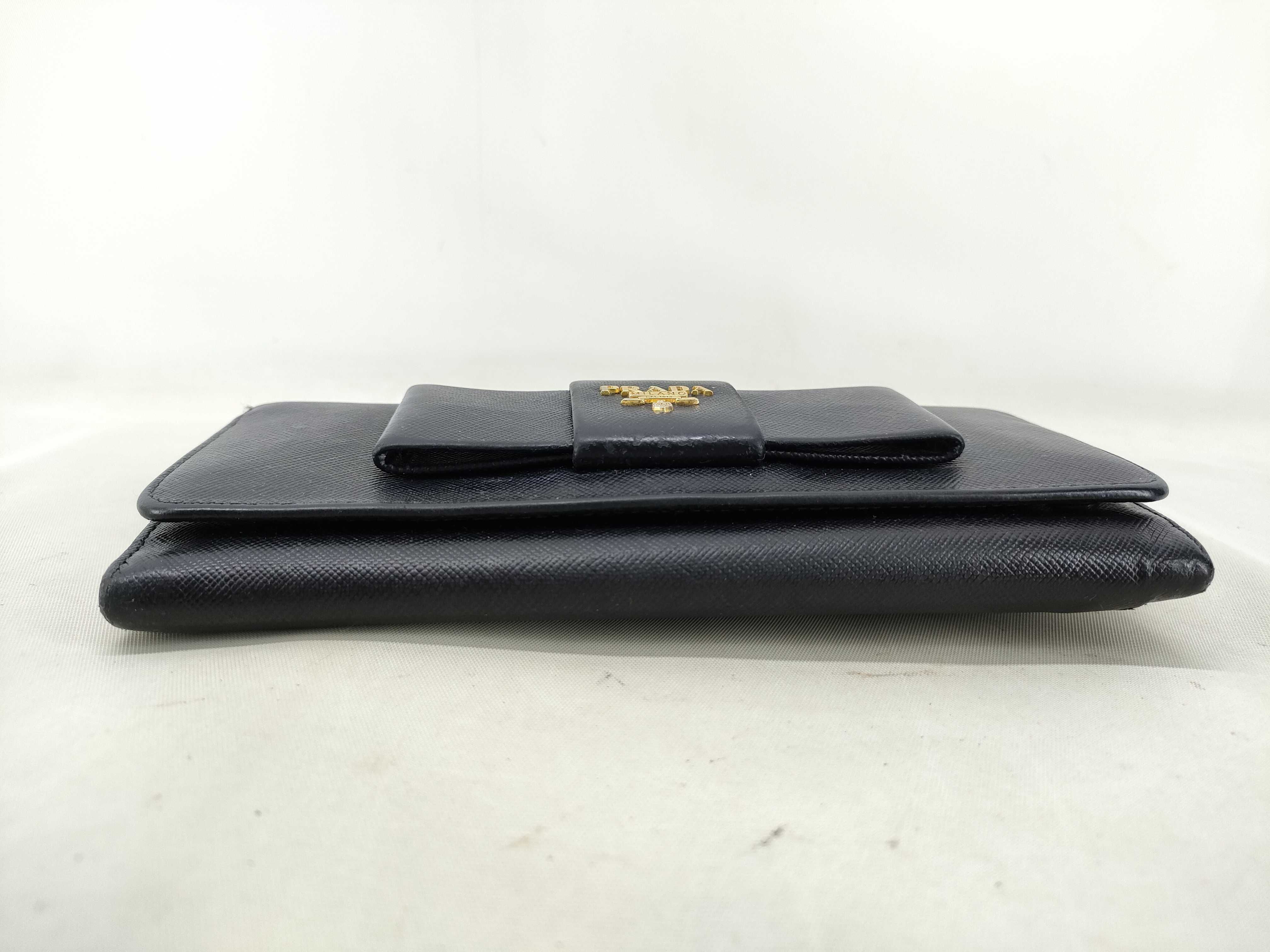 Long Wallet Ribbon Black Wallet — view 4