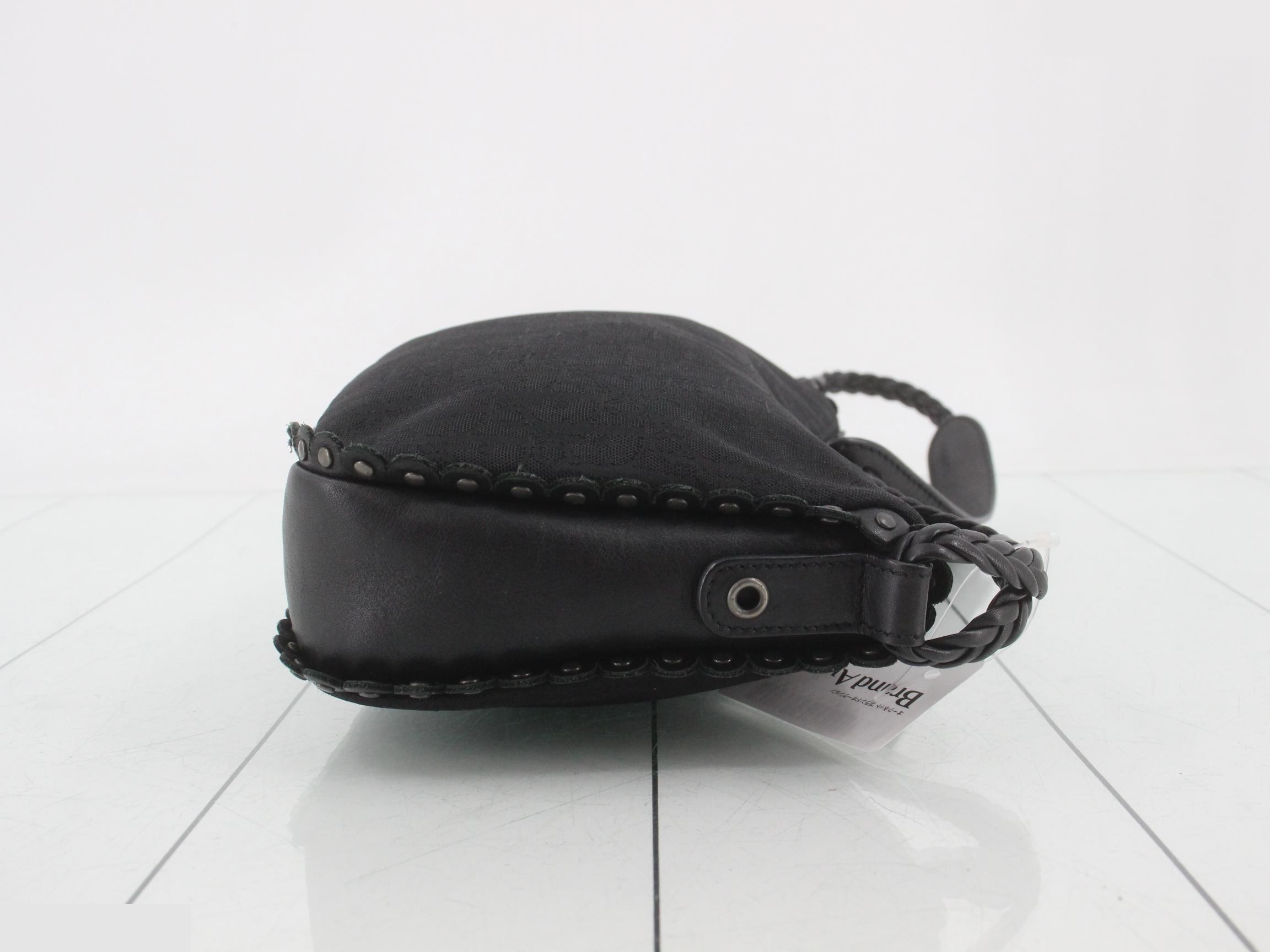 Trotter Shoulder Bag, Canvas/Leather, Black — view 3