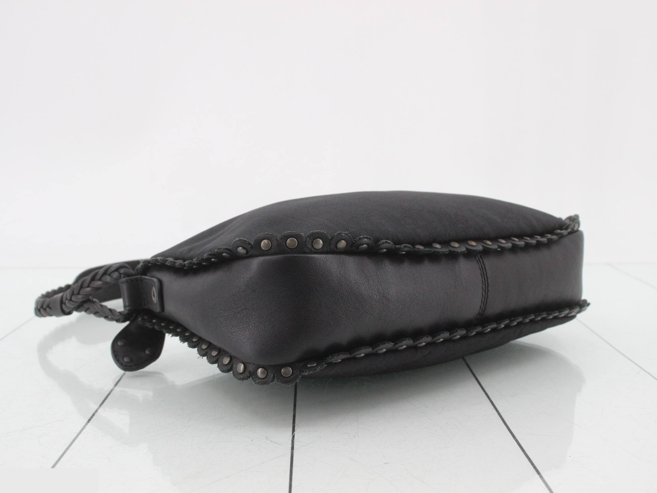 Trotter Shoulder Bag, Canvas/Leather, Black — view 5