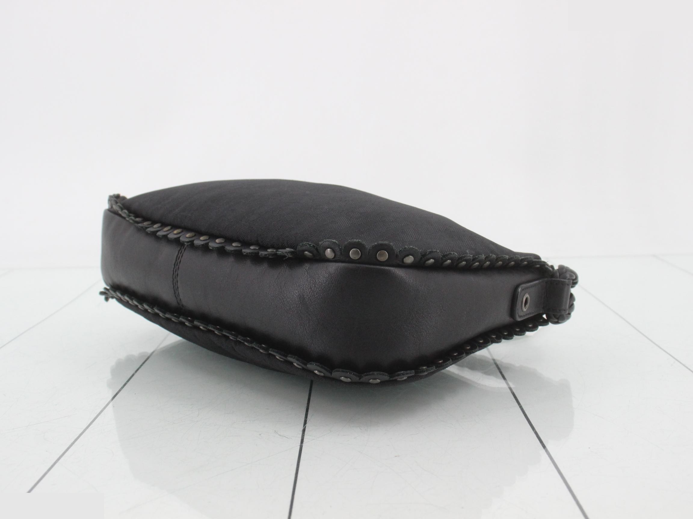 Trotter Shoulder Bag, Canvas/Leather, Black — view 6