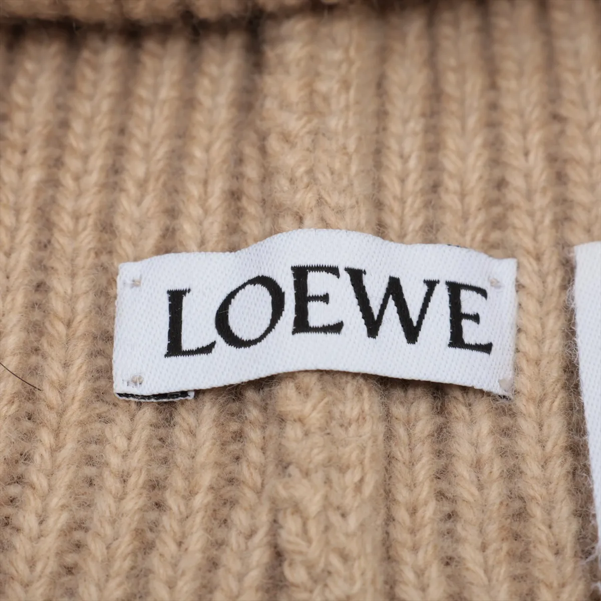 Anagram knit cap, wool, beige, some wear and pilling. — view 5