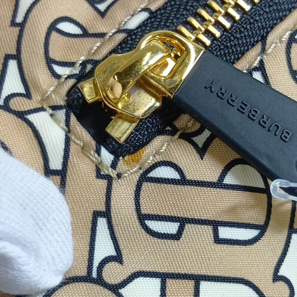 TB Monogram Nylon x Leather Body Bag Brown x Black — view 15