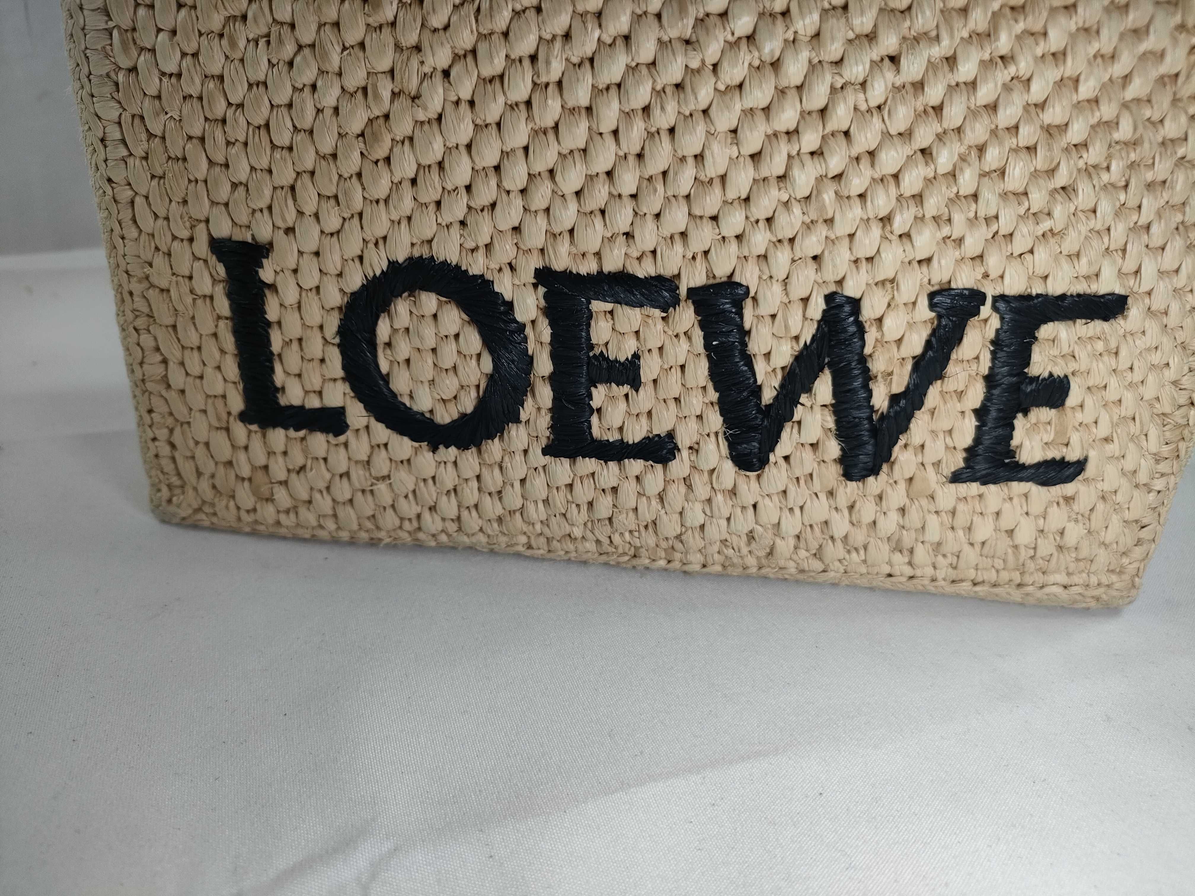 Font Tote Small Raffia x Leather 2-Way Handbag Beige Handbag — view 12