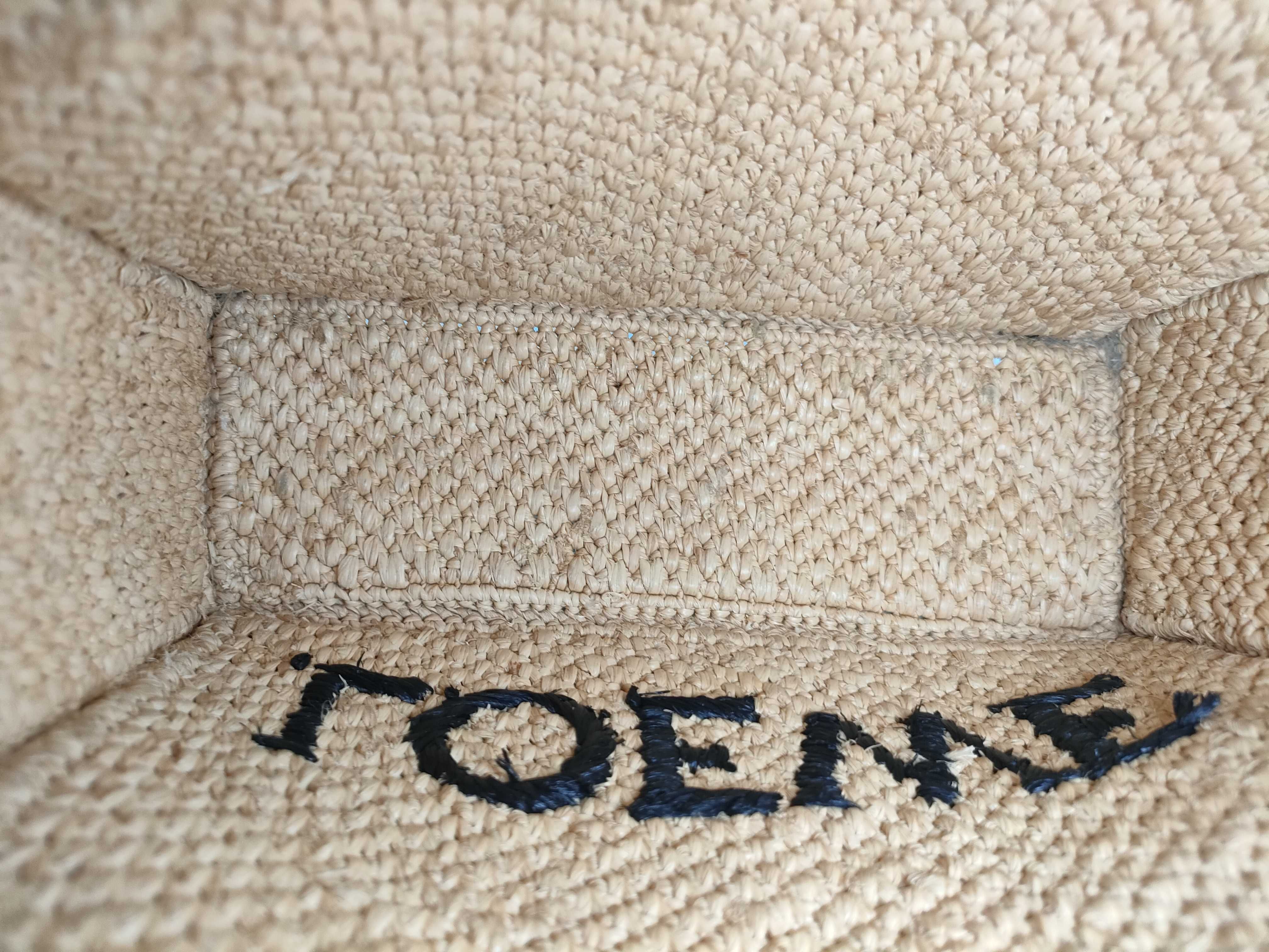 Font Tote Small Raffia x Leather 2-Way Handbag Beige Handbag — view 9