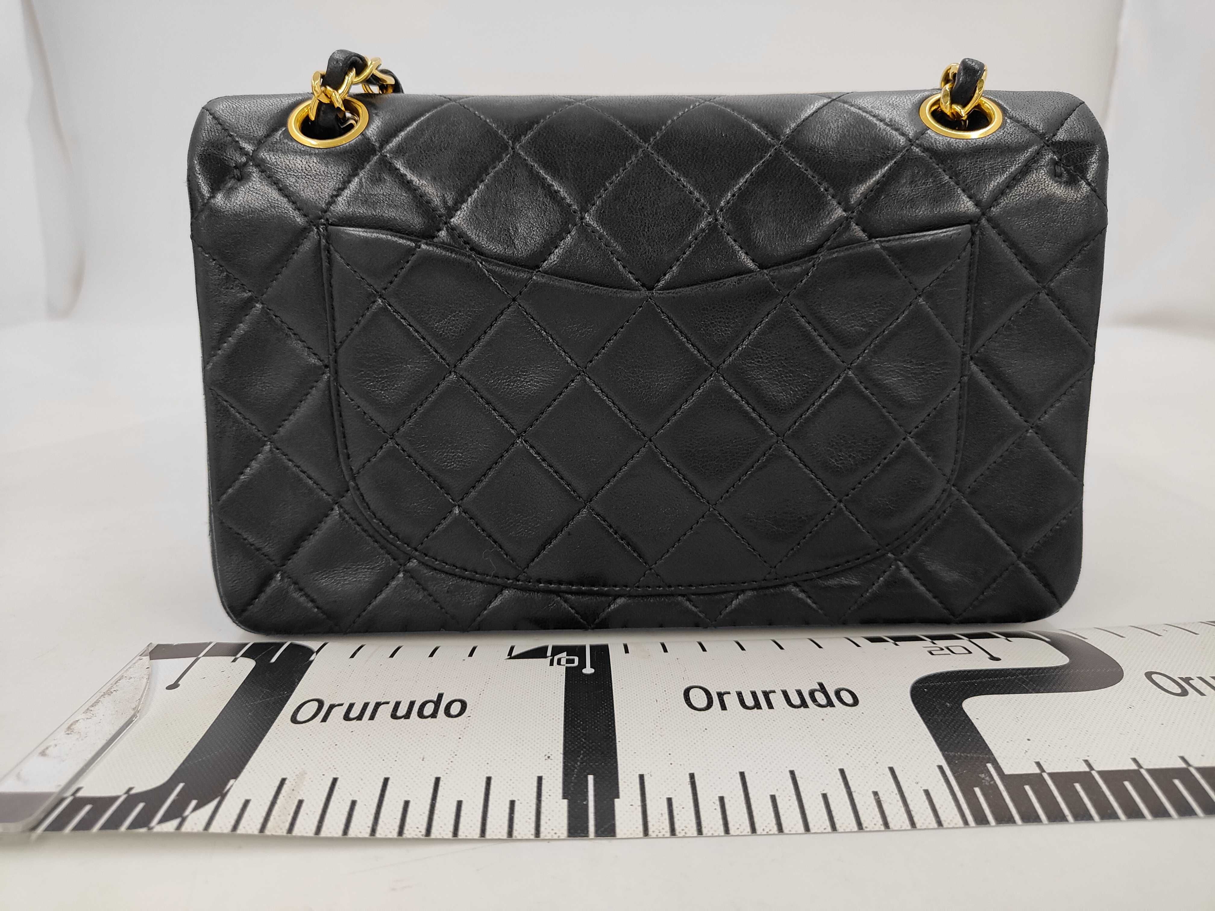 Matelassé 23 Lambskin Black Double Flap Chain Shoulder Bag (with seal) — view 2
