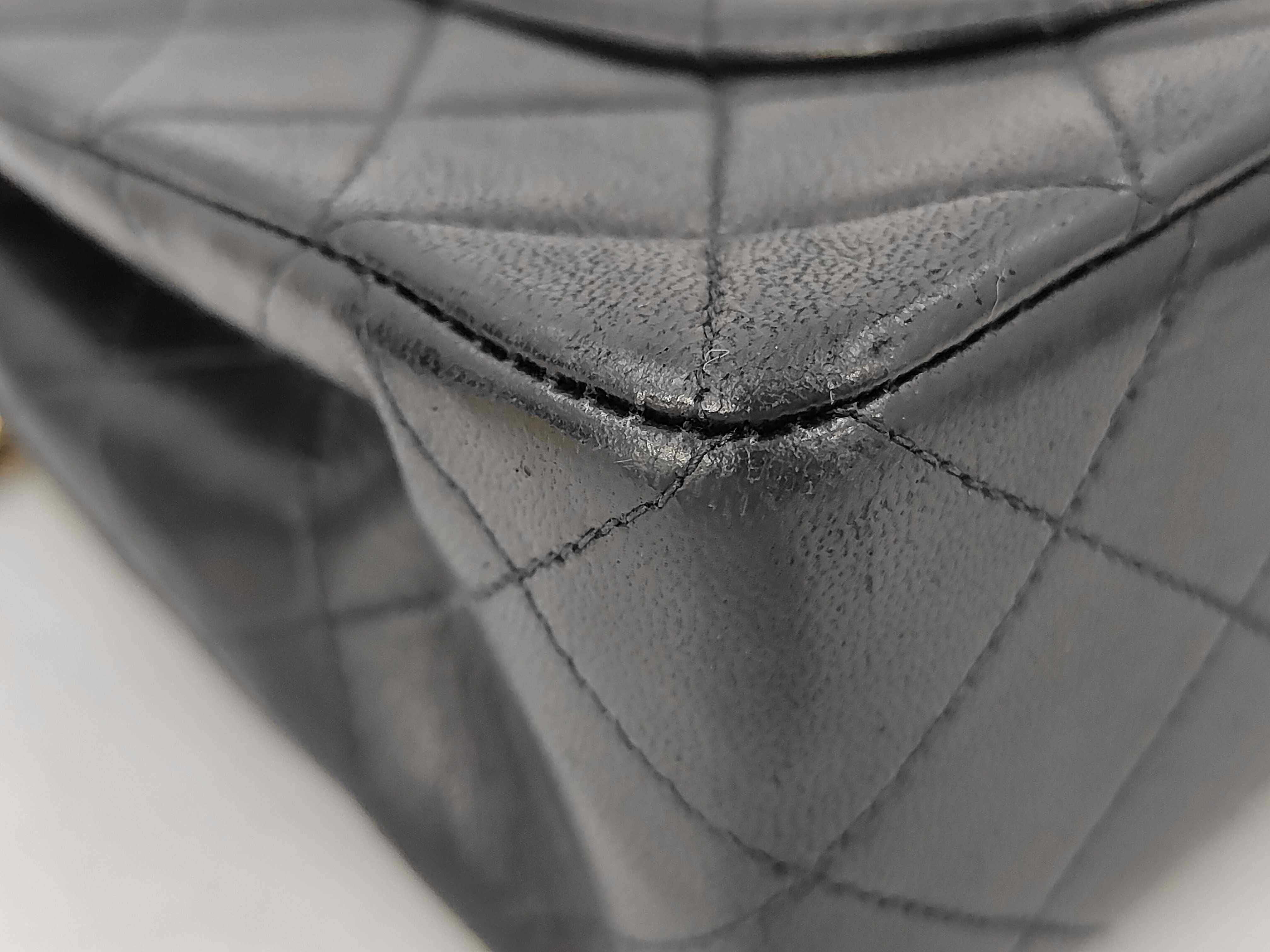 Matelassé 23 Lambskin Black Double Flap Chain Shoulder Bag (with seal) — view 3