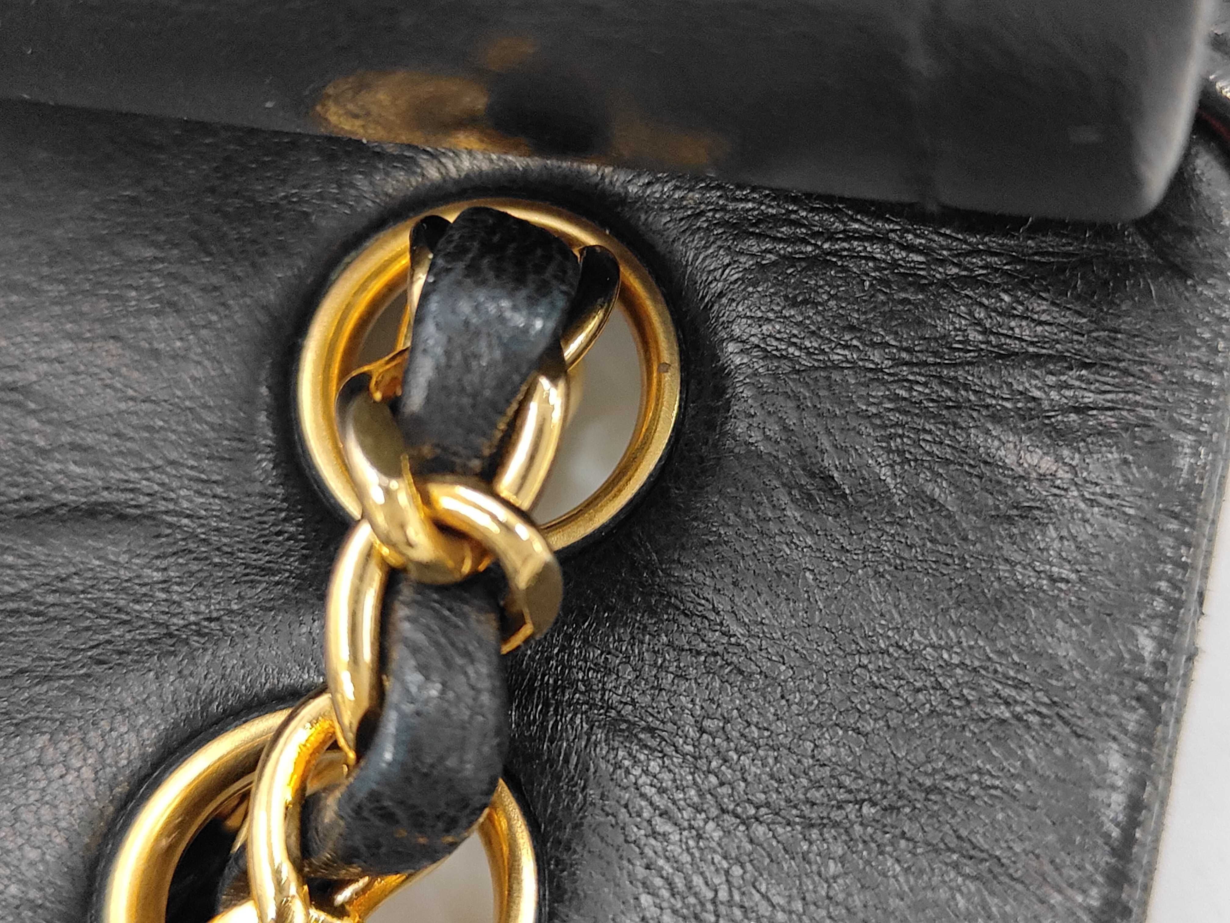 Matelassé 23 Lambskin Black Double Flap Chain Shoulder Bag (with seal) — view 6