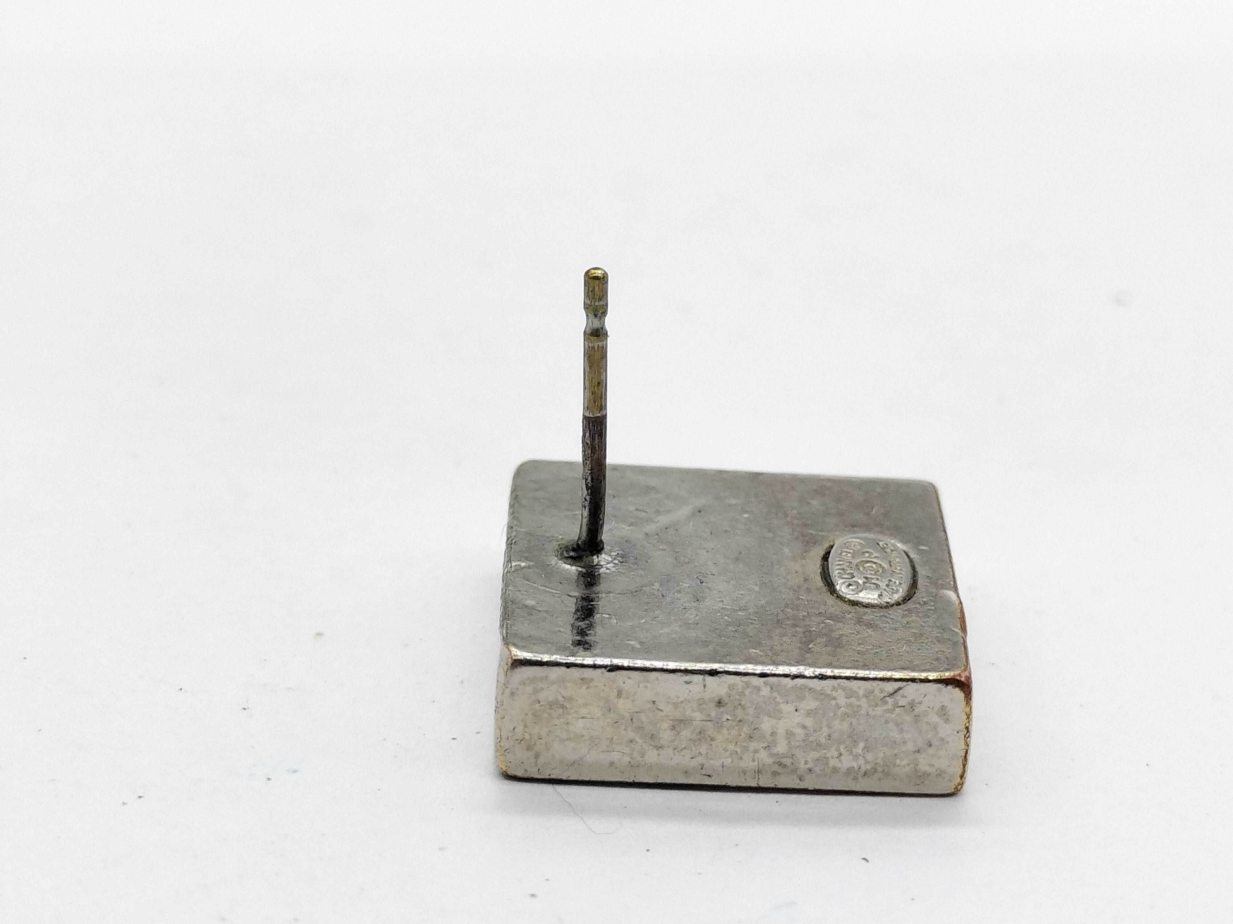 Coco Mark Silver x Black x White Square Earring (01P) - Single Earring — view 5